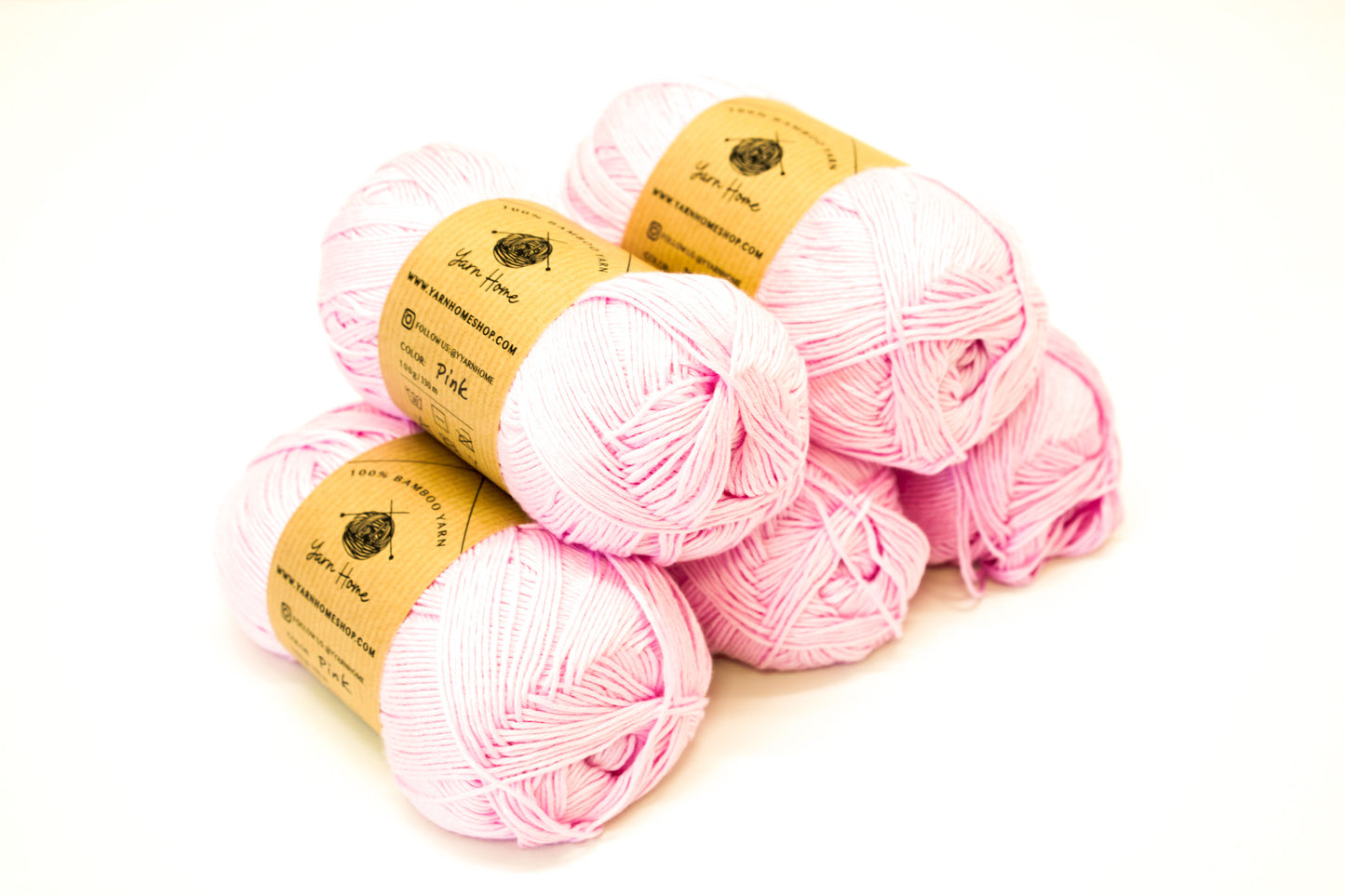 Pink color bamboo yarn 100g./3,5oz.