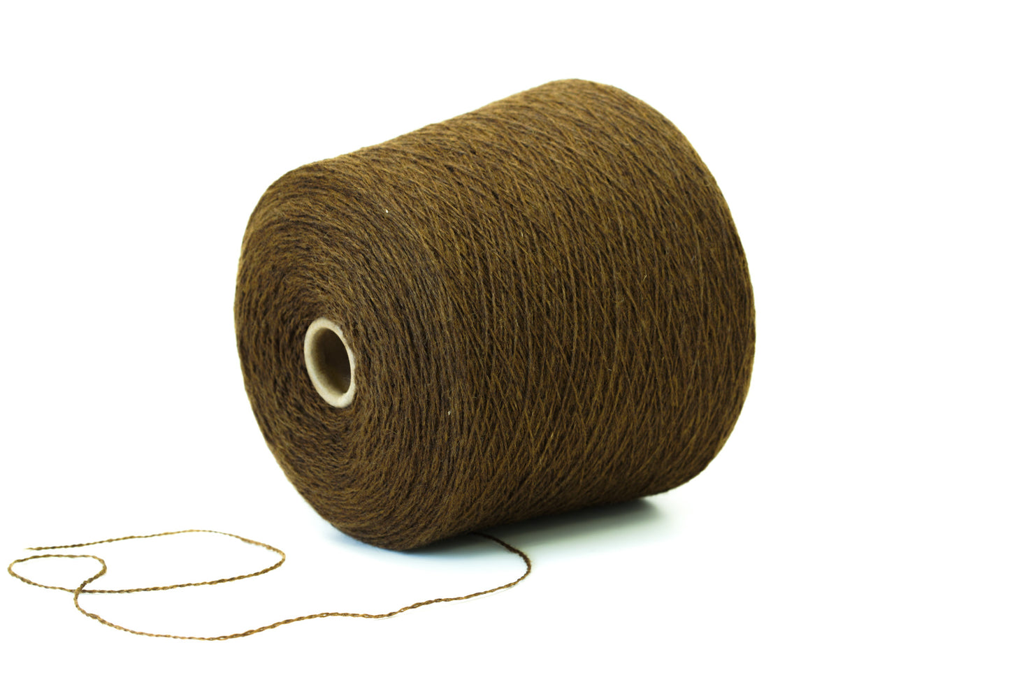 Brown wool yarn in cone - 268