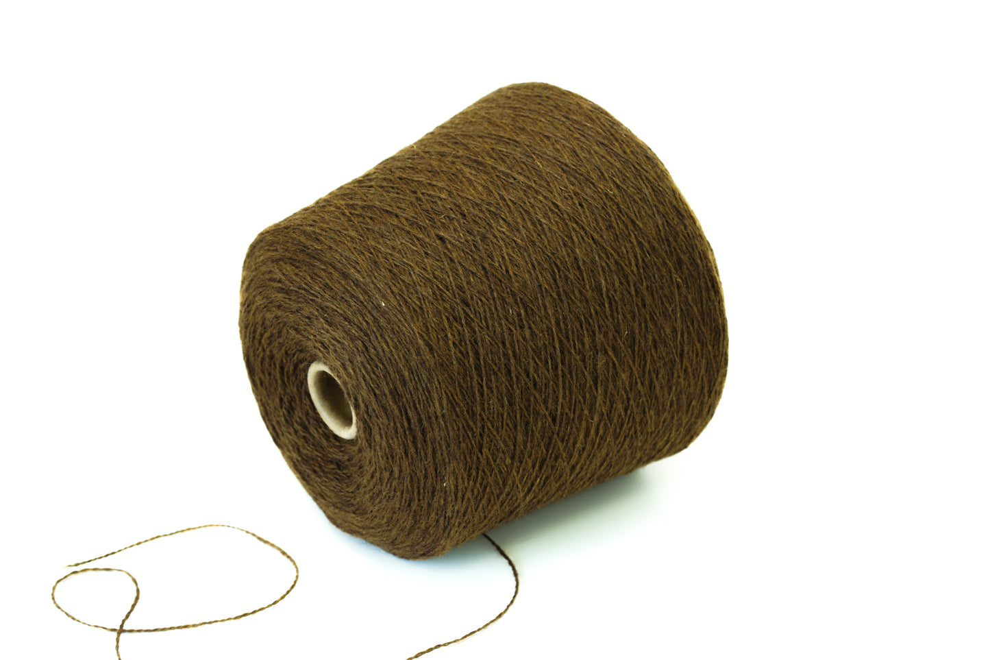 Brown wool yarn in cone - 268