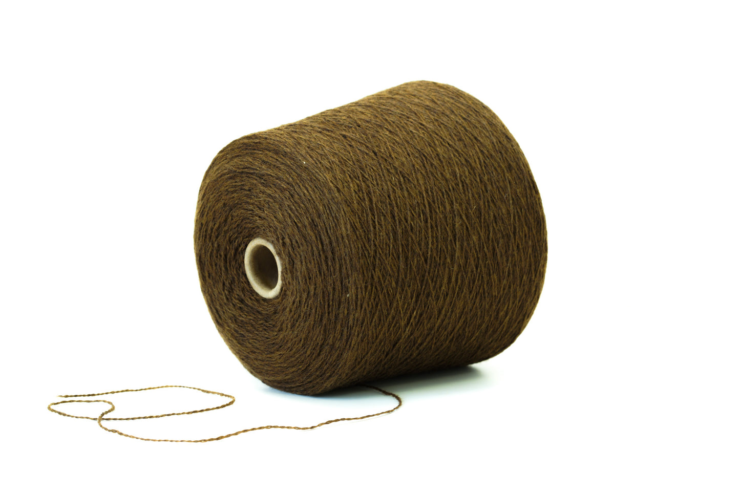Brown wool yarn in cone - 268
