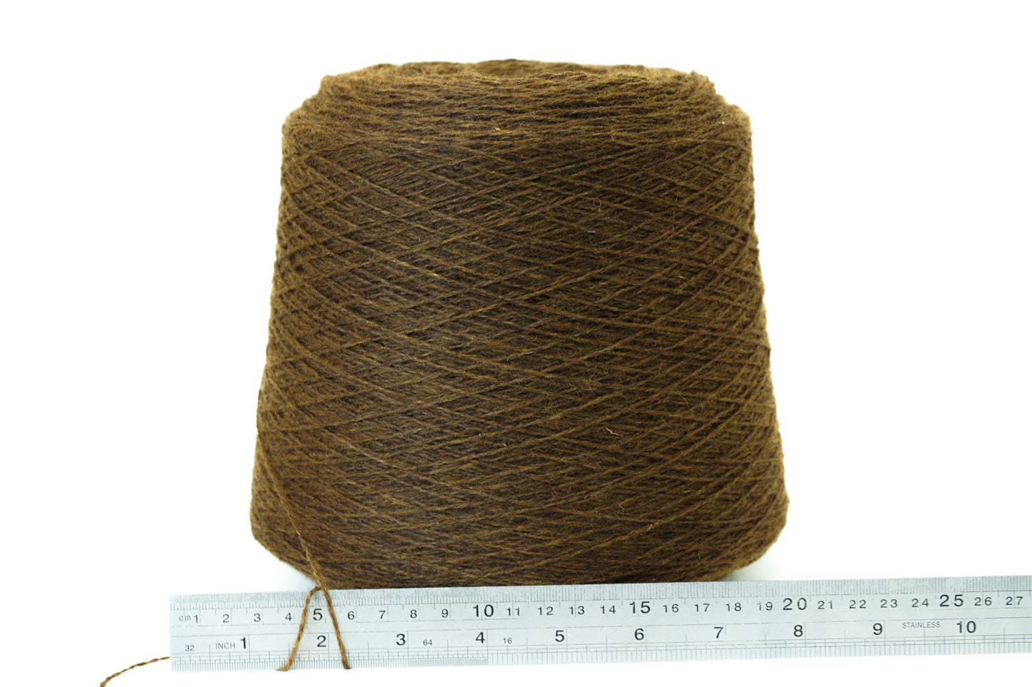 Brown wool yarn in cone - 268