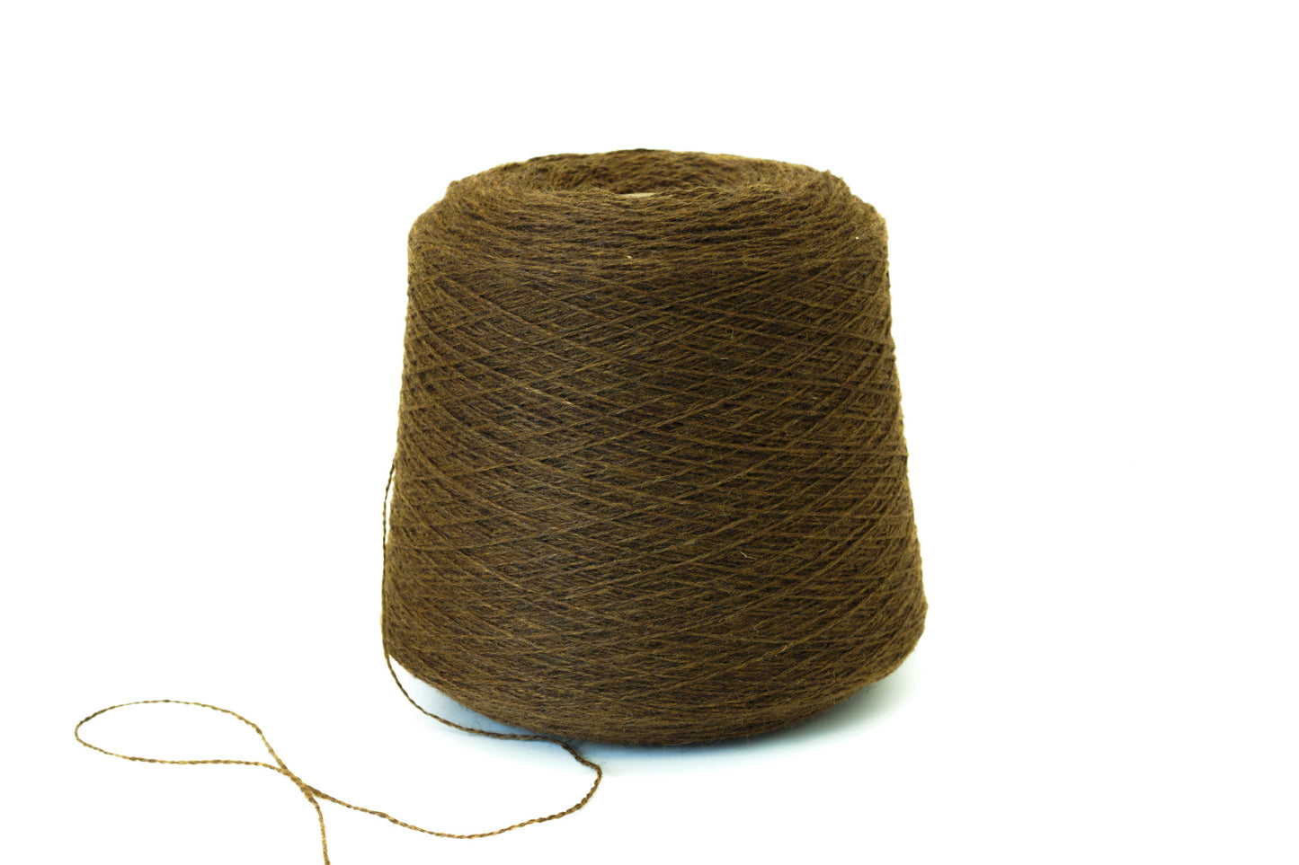 Brown wool yarn in cone - 268