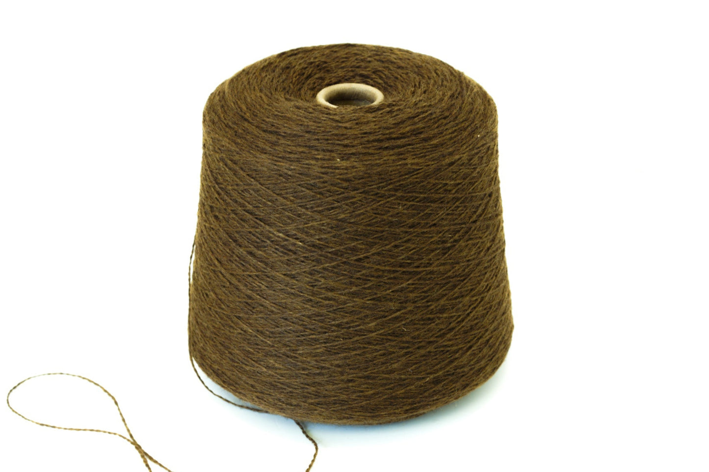 Brown wool yarn in cone - 268