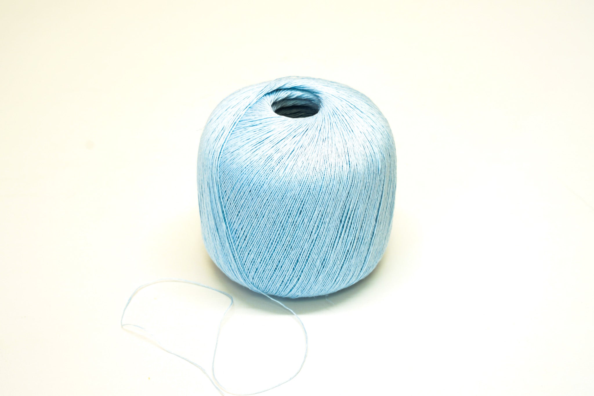 100% linen yarn in sky blue color