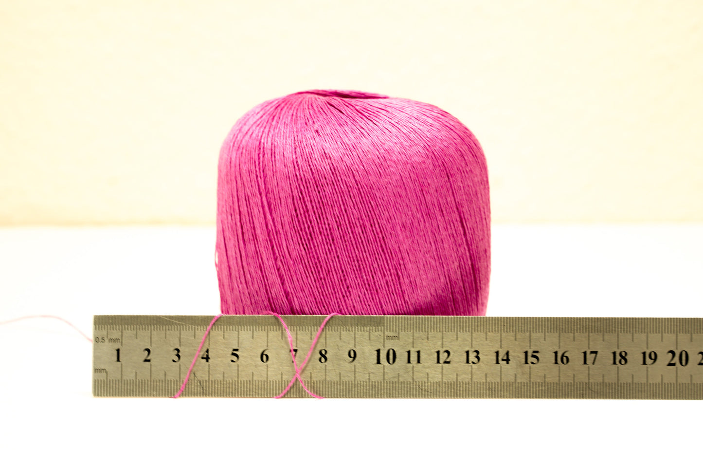100% linen yarn in pink color