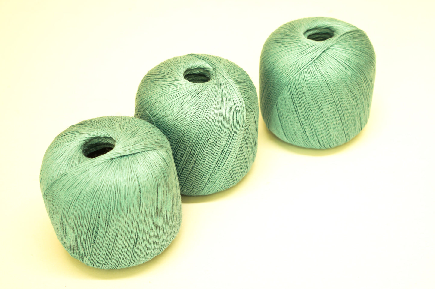 100% linen yarn in Sage green color