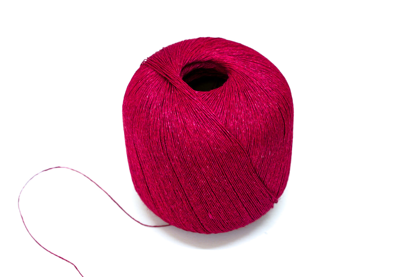 100% linen yarn in red melange color