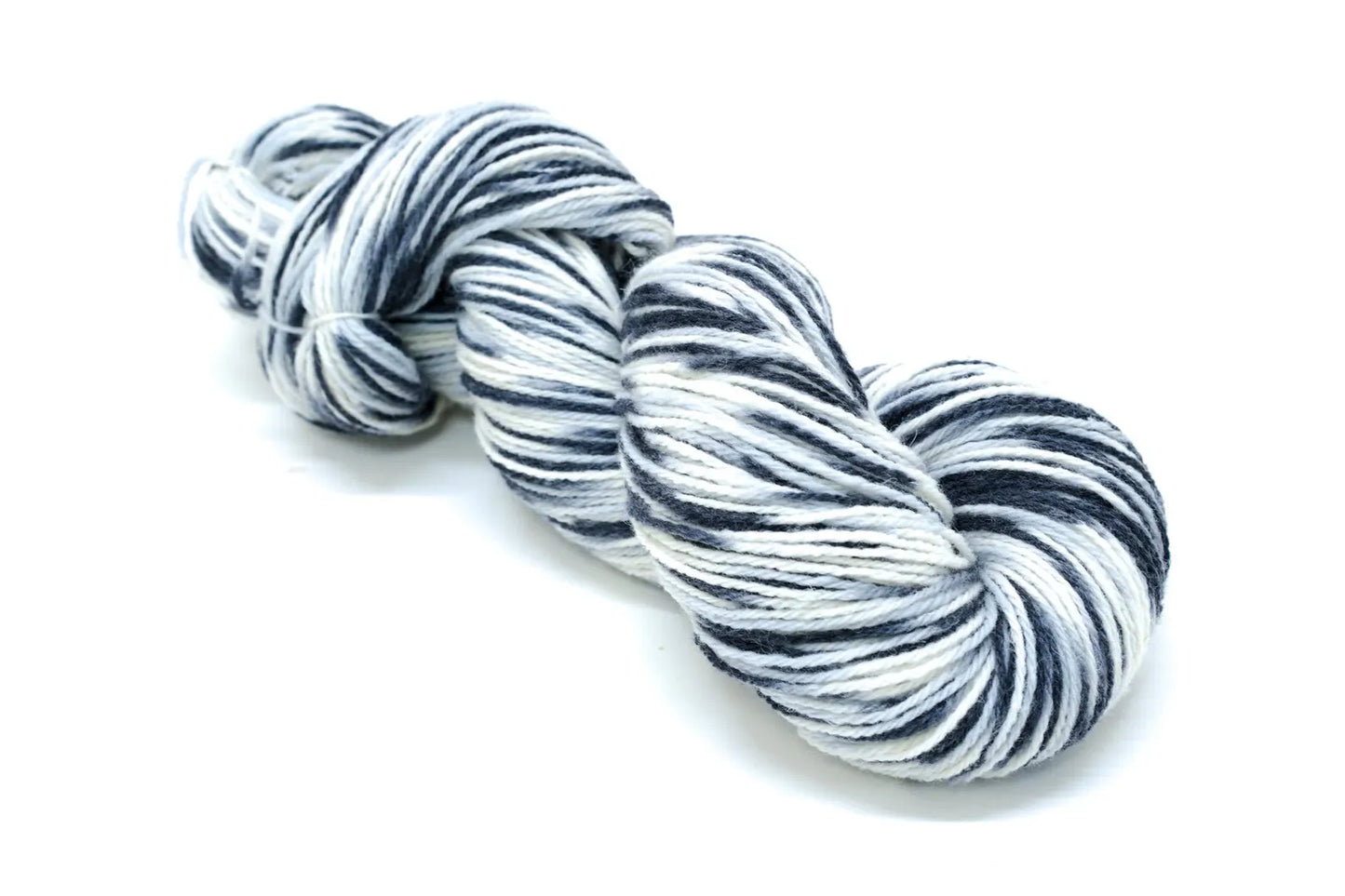 White, Grey & Black Mélange New Zealand Wool Yarn - 80% Wool, 20% Polyamide, 100g/300m - Perfect for Socks, Blankets, Slippers & More