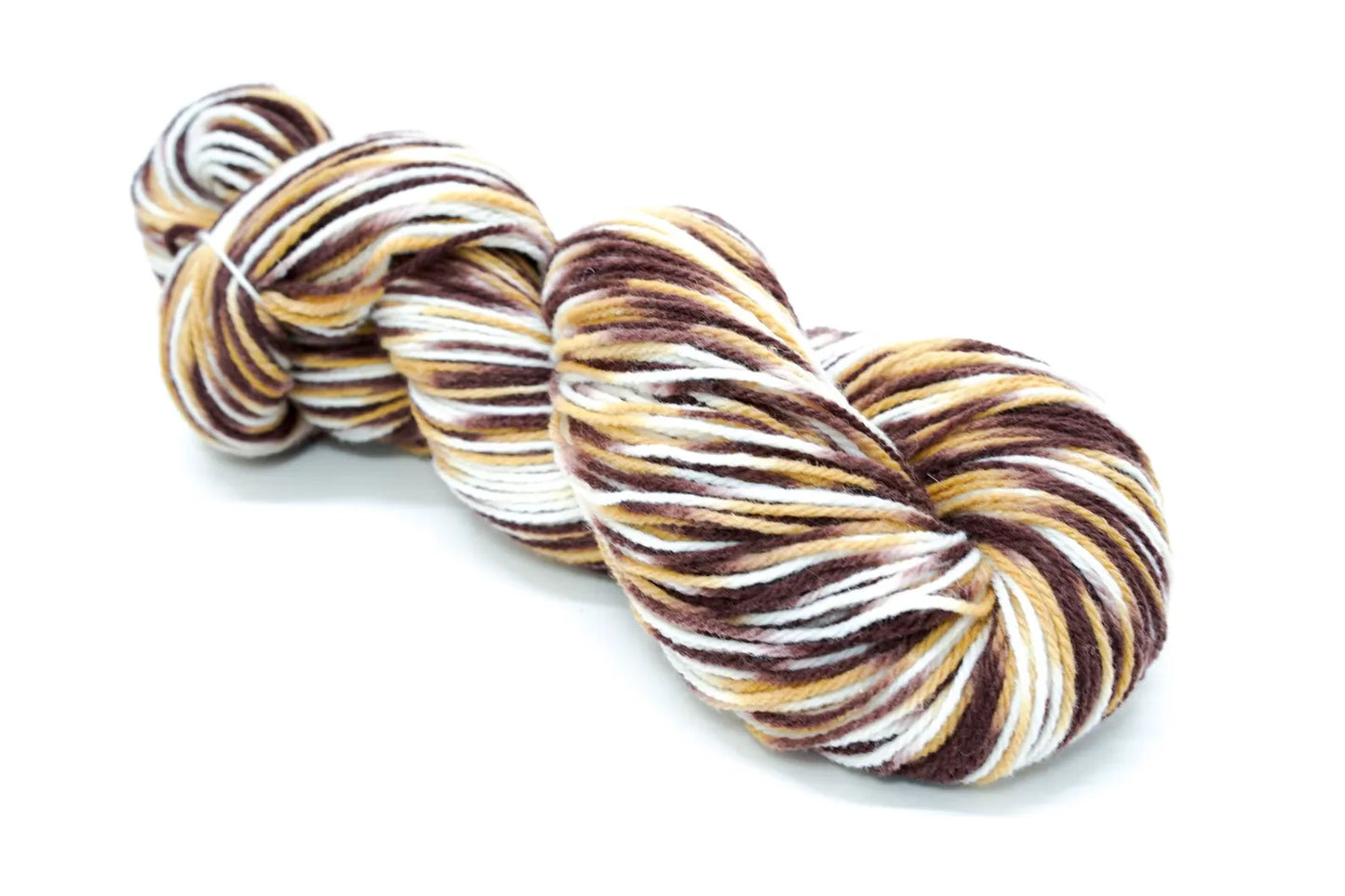 Multicolored New Zealand Wool Yarn - 80% Wool, 20% Polyamide, 100g/300m - White, Beige, Brown - Ideal for Knitting Blankets, Socks, and More