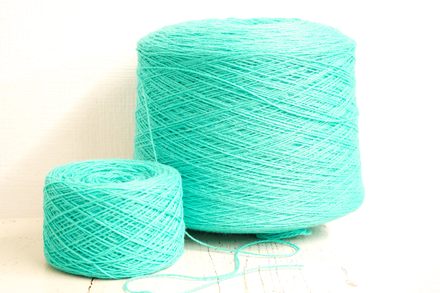 Mint blue fingering wool yarn in cone - 900g/31.7oz. | mint-blue-fingering-wool-yarn-in-cone-900g-31-7oz