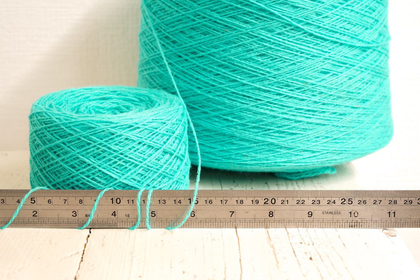 Mint blue fingering wool yarn in cone - 900g/31.7oz. | mint-blue-fingering-wool-yarn-in-cone-900g-31-7oz