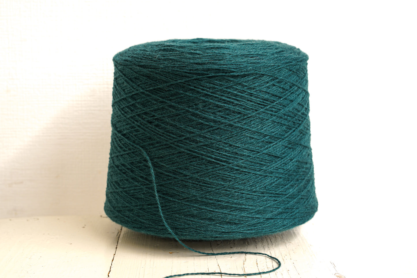 Emerald blue fingering wool in cone | emerald-blue-fingering-wool-in-cone