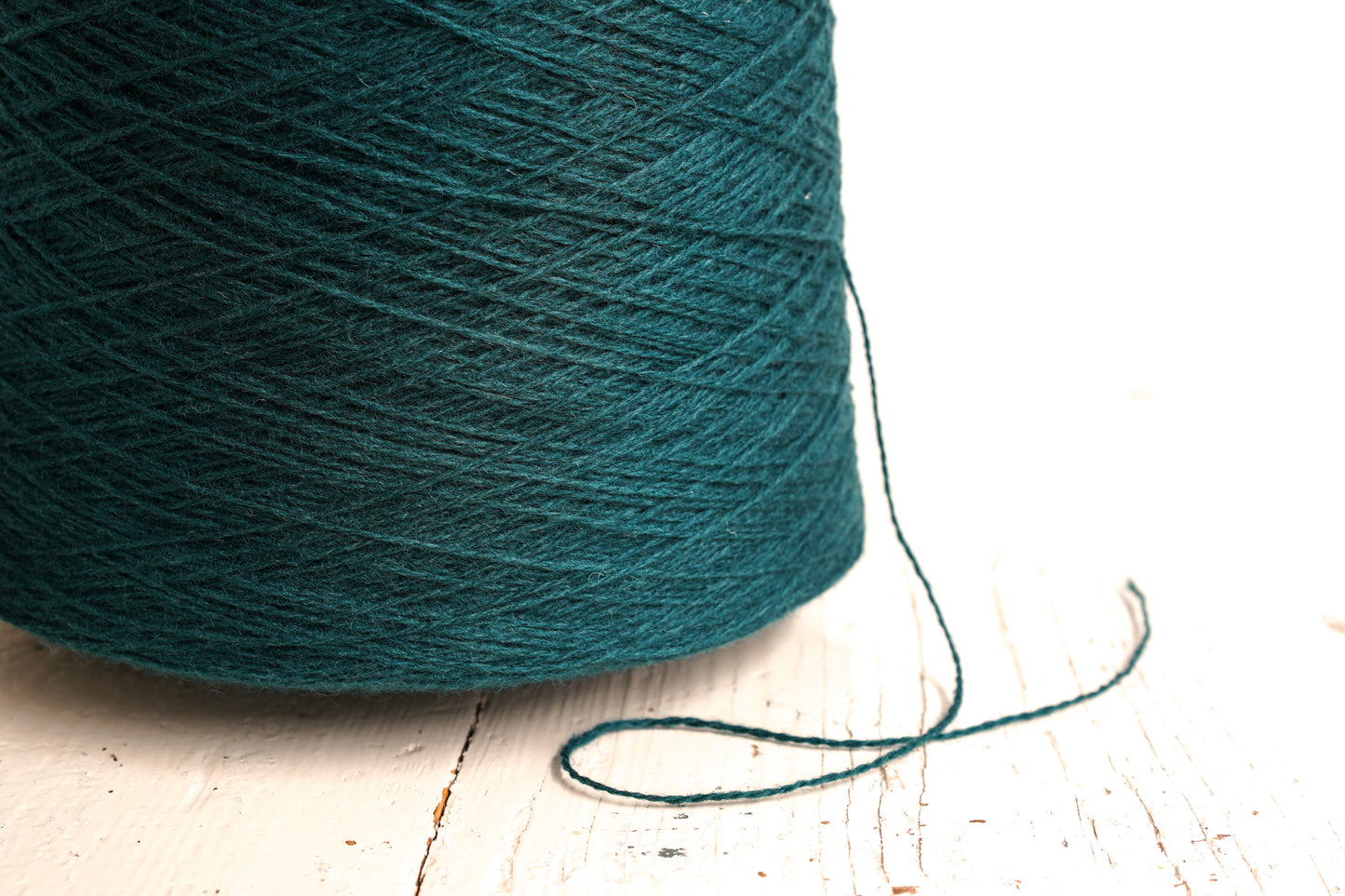 Emerald blue fingering wool in cone | emerald-blue-fingering-wool-in-cone