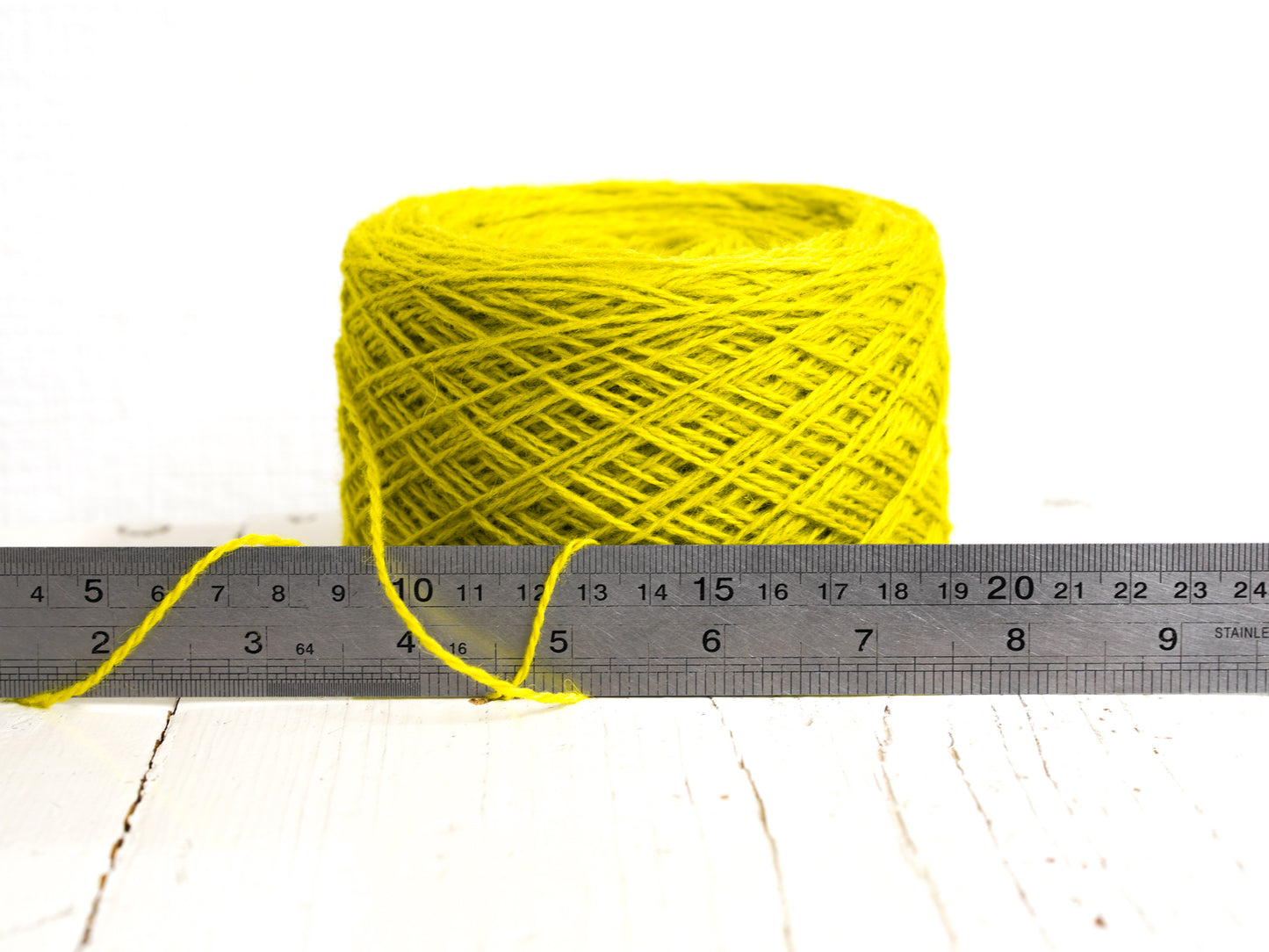 Neon green wool in cone - 340 color