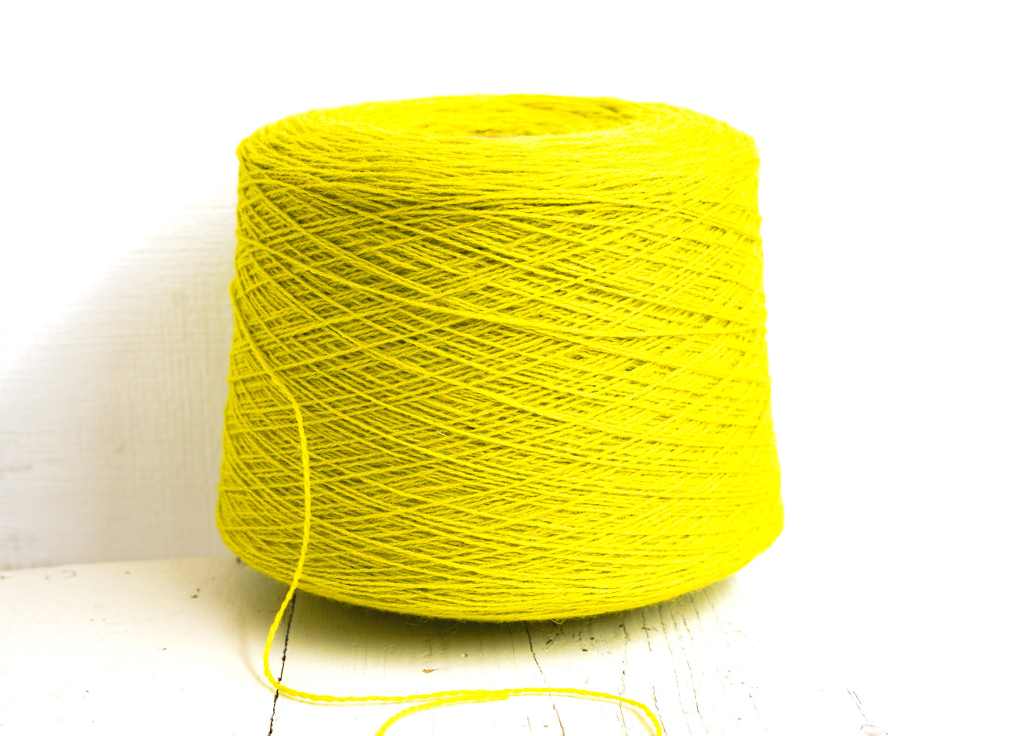 Neon green wool in cone - 340 color