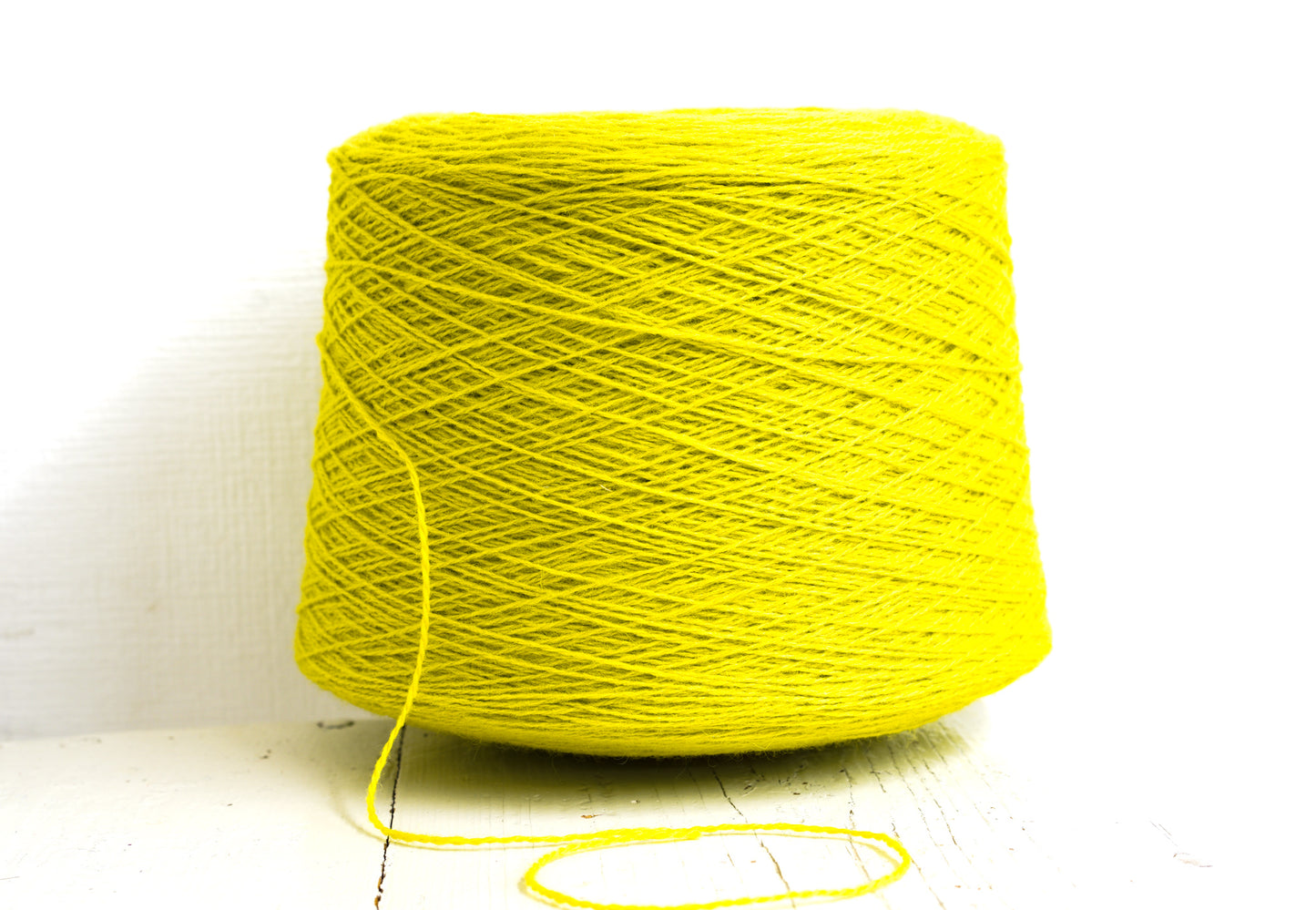 Neon green wool in cone - 340 color