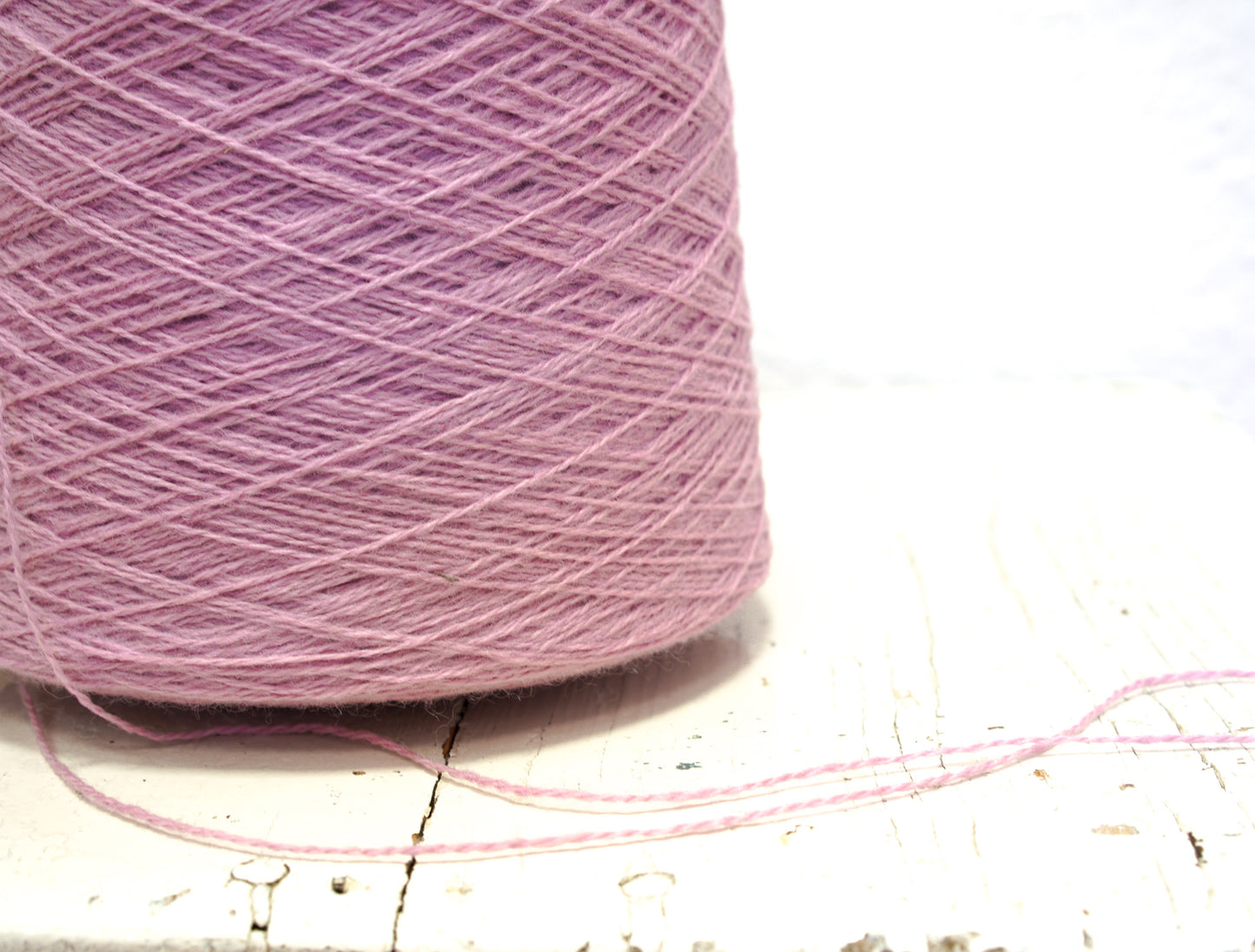 Soft Lilac wool yarn in cone - 520