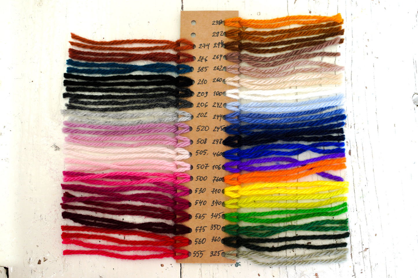 Carpet aran yarn colour palette 52 colors