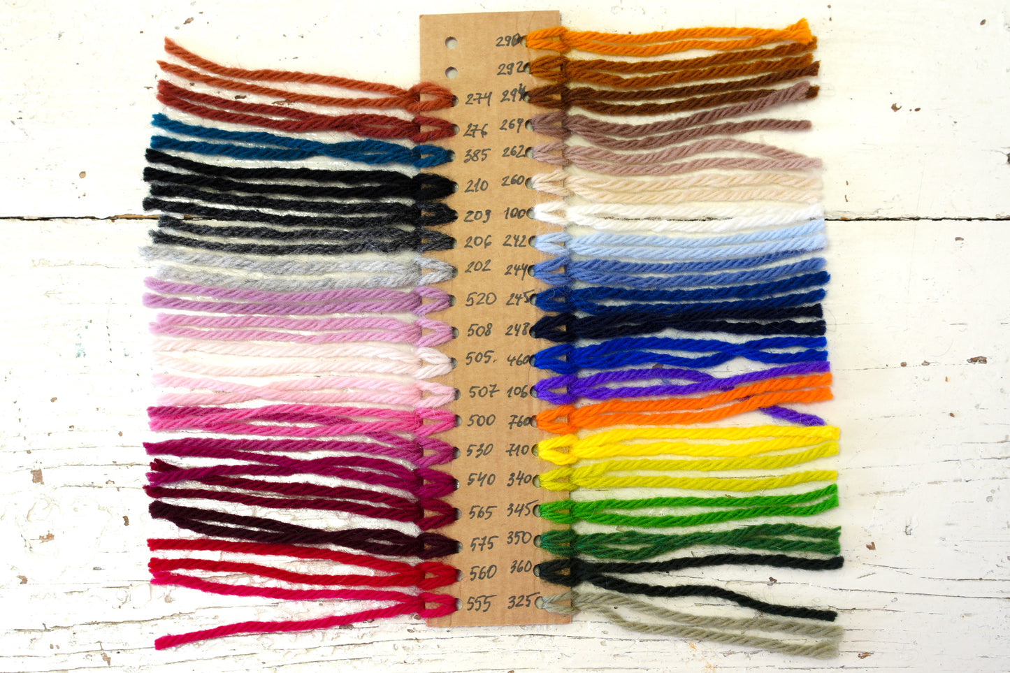 Carpet aran yarn colour palette 52 colors