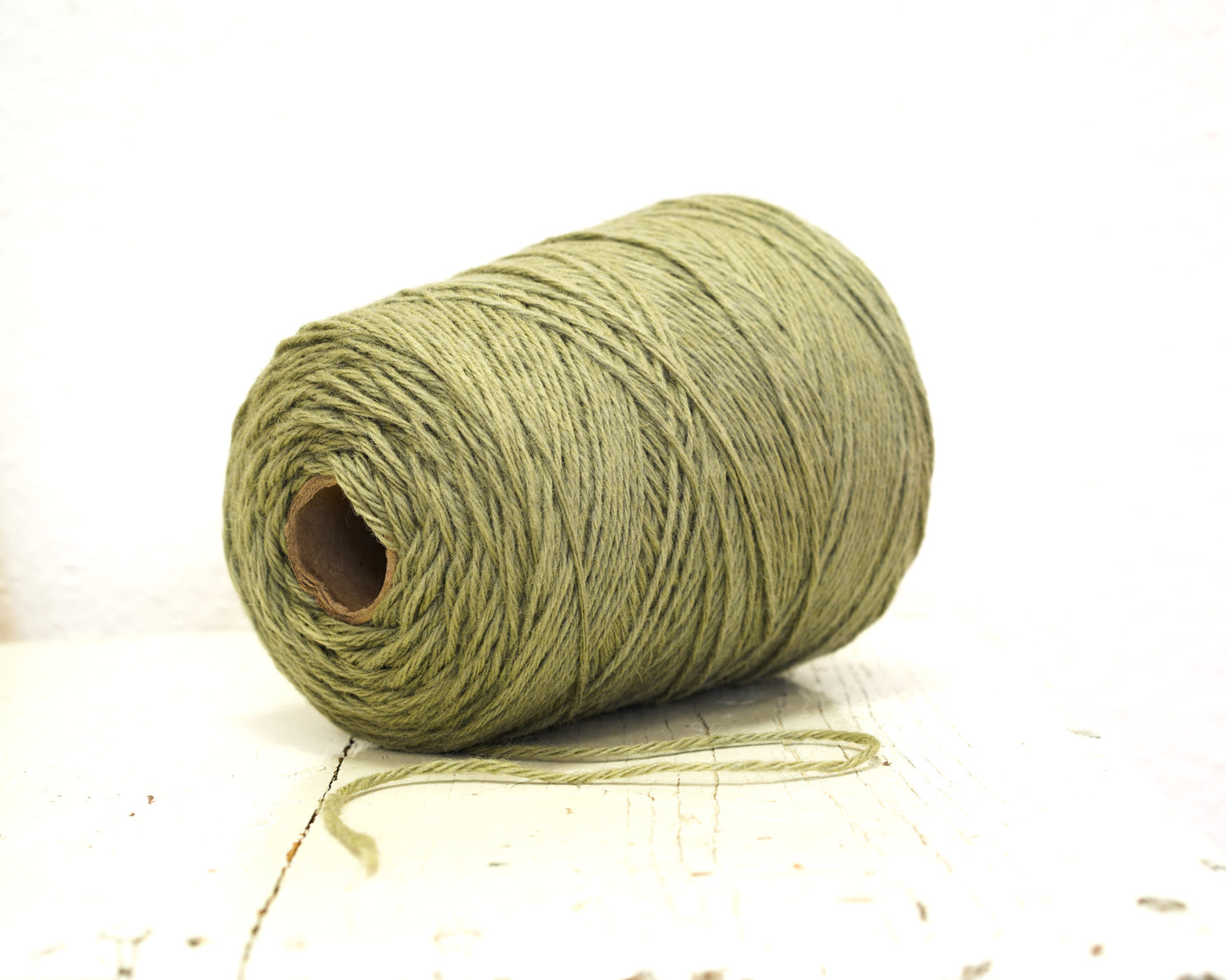 Olive green 100% wool yarn - 325 color