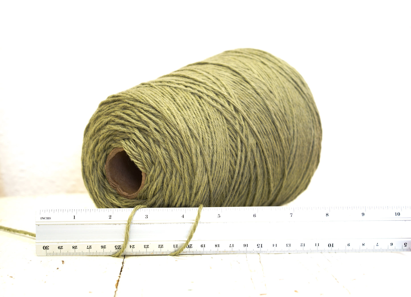 Olive green 100% wool yarn - 325 color