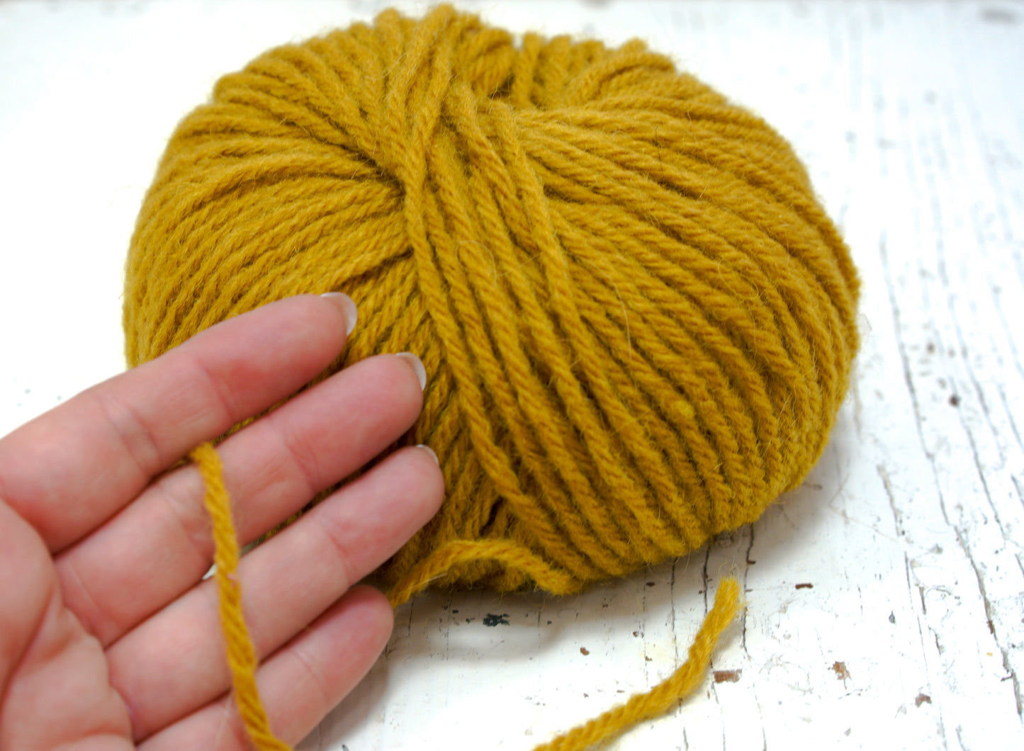 Mustard yellow alpaca wool yarn blend
