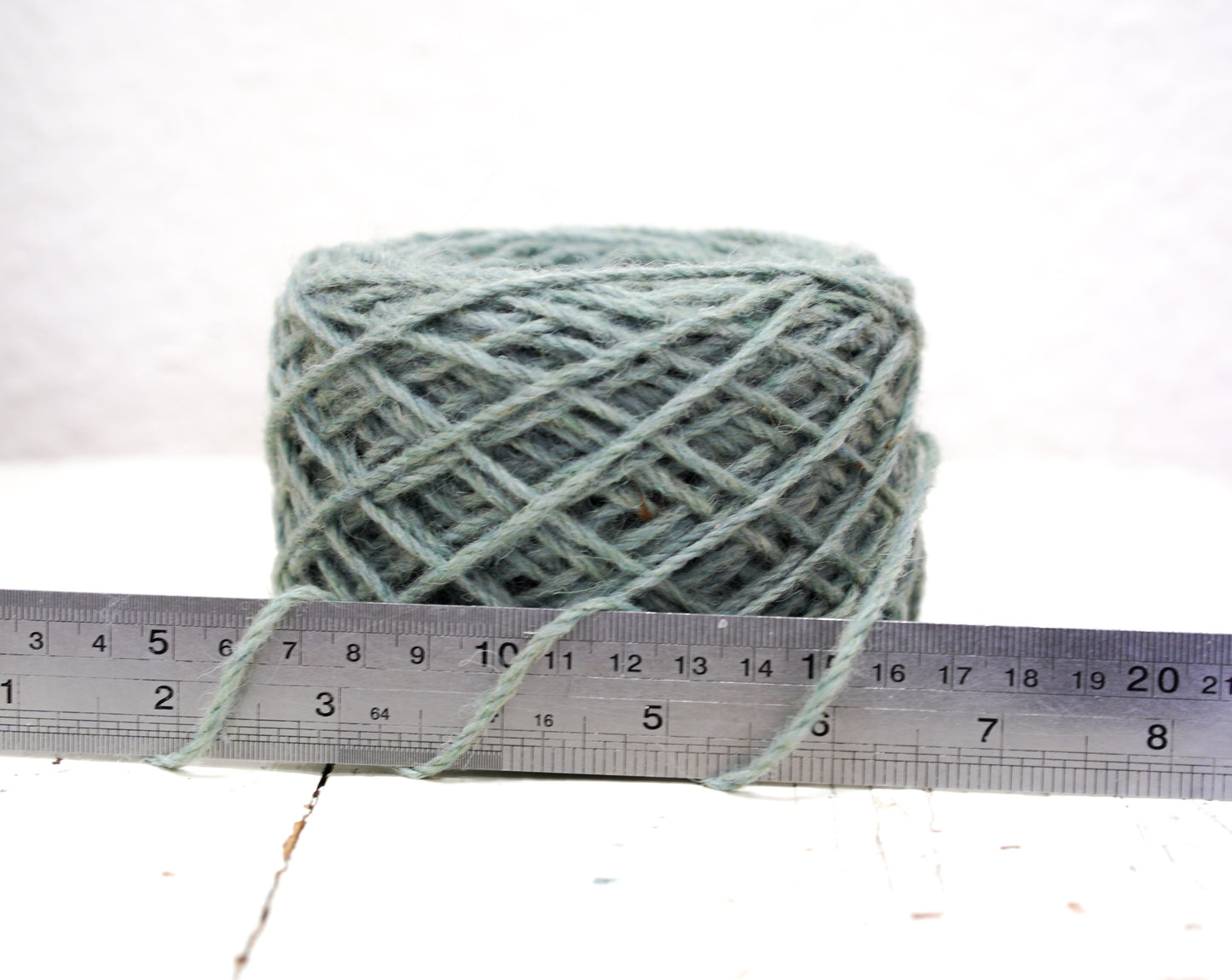 Light denim blue European Aran wool yarn