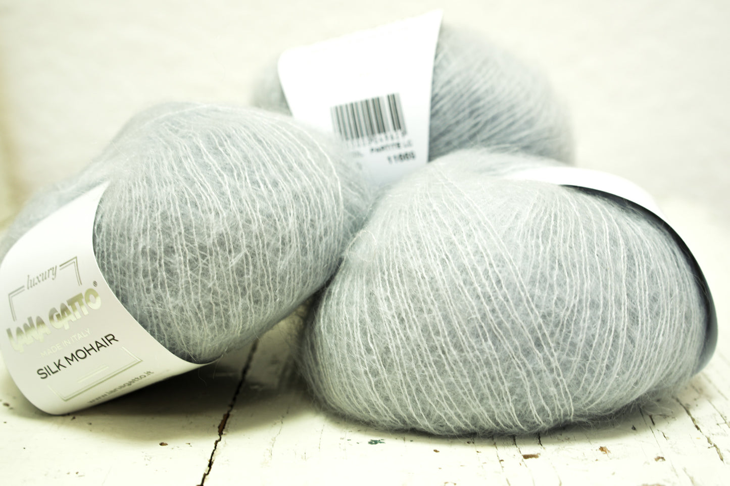 SIlver blue Lana Gatto lace Mohair Silk yarn