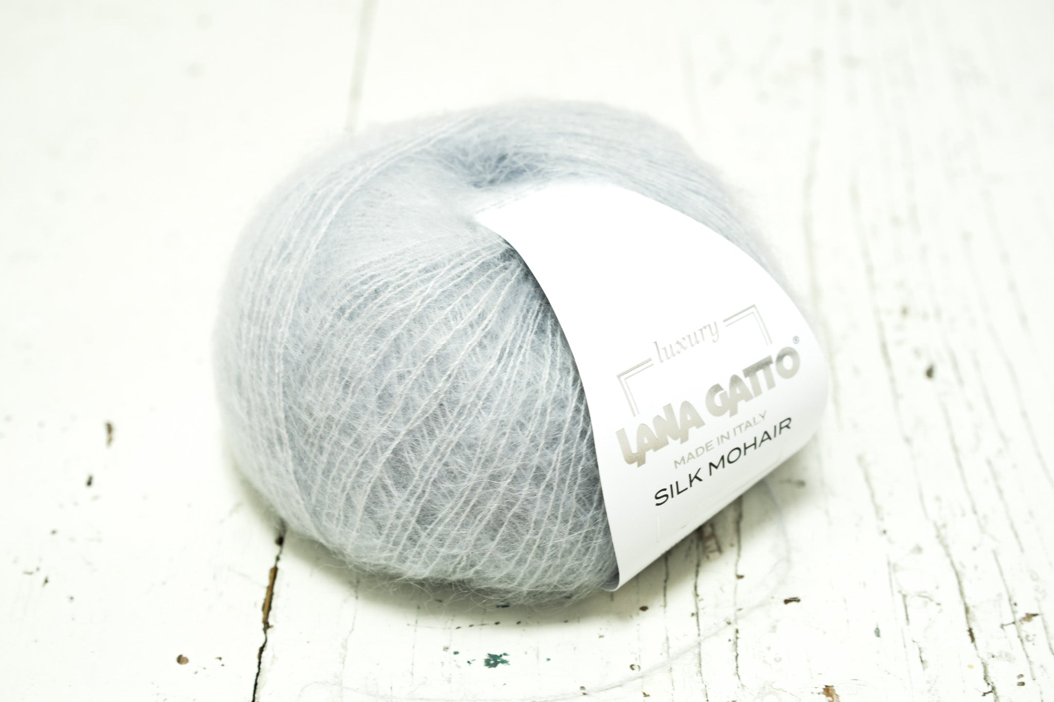 SIlver blue 6033 - Lana Gatto lace Mohair Silk yarn