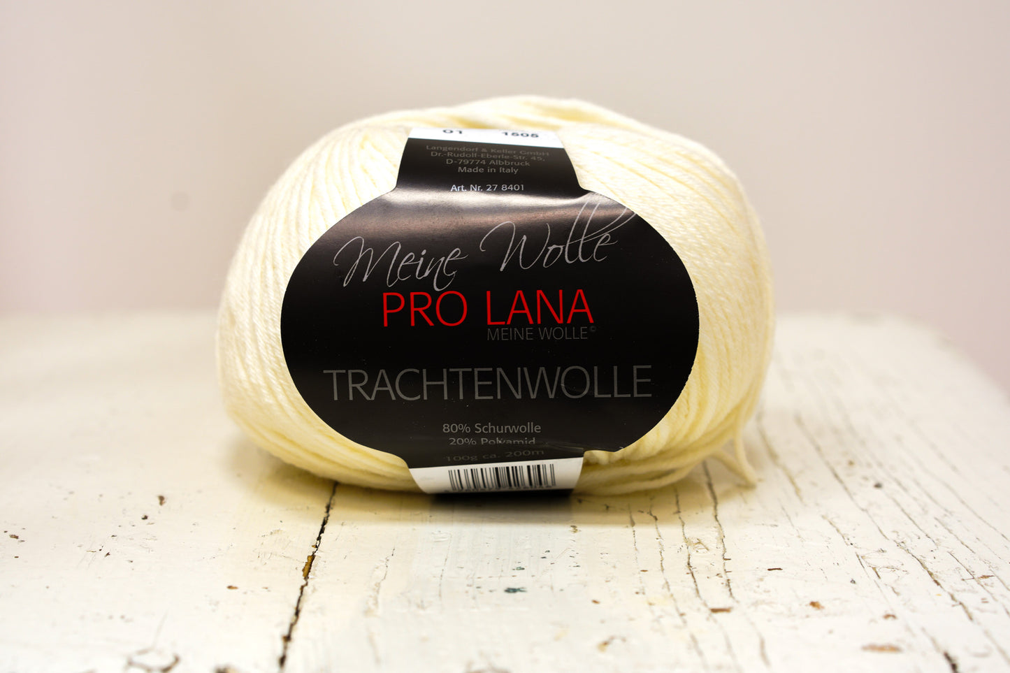 Milk white PRO LANA wool 80%/20 PO blend