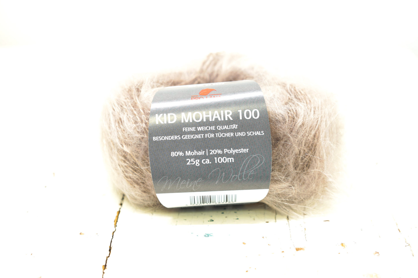 Taupe brown PRO LANA Kid Mohair PO blend yarn - 25g./0.875 oz