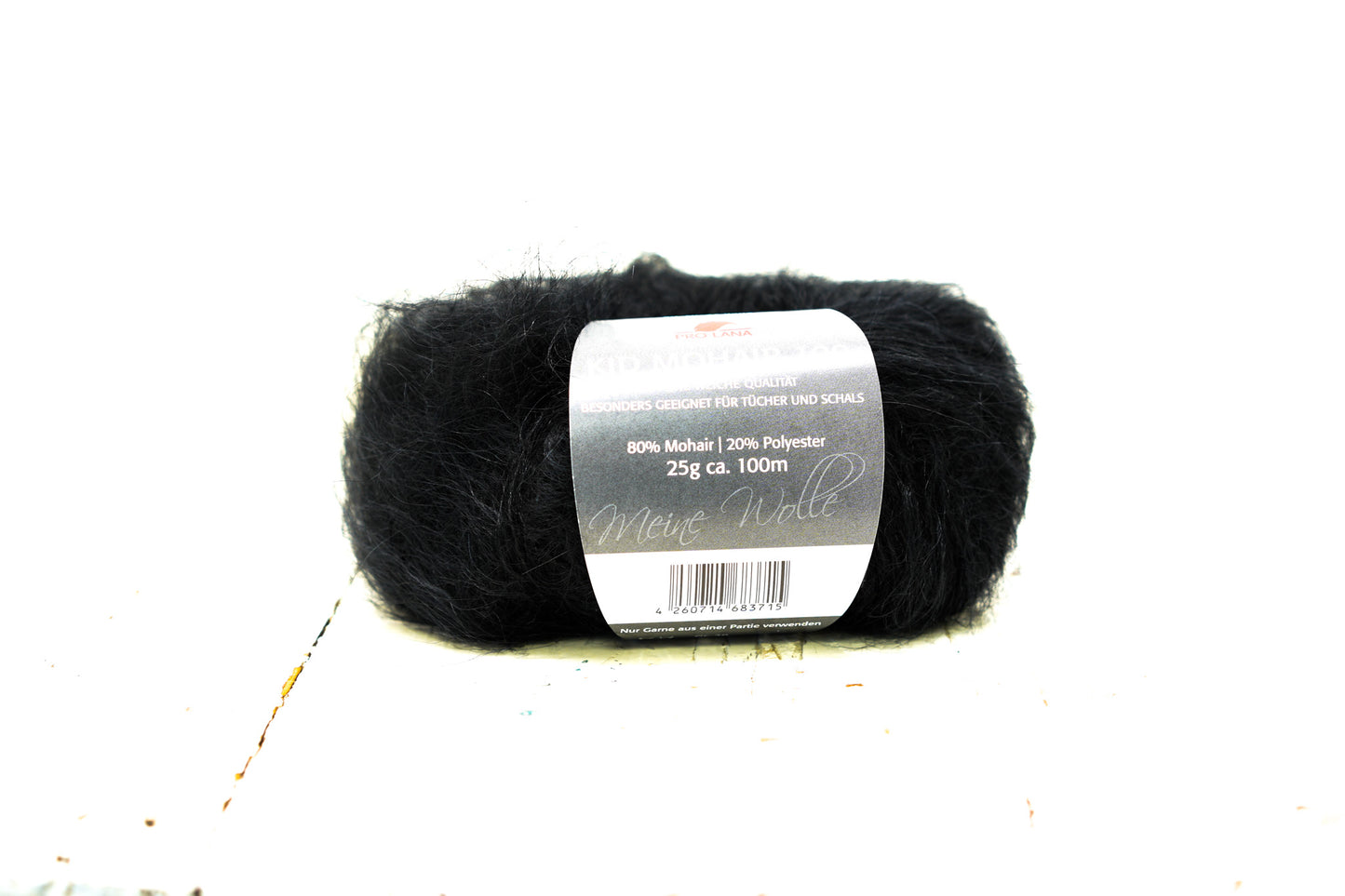 Black PRO LANA Kid Mohair PO blend yarn - 25g./0.875 oz
