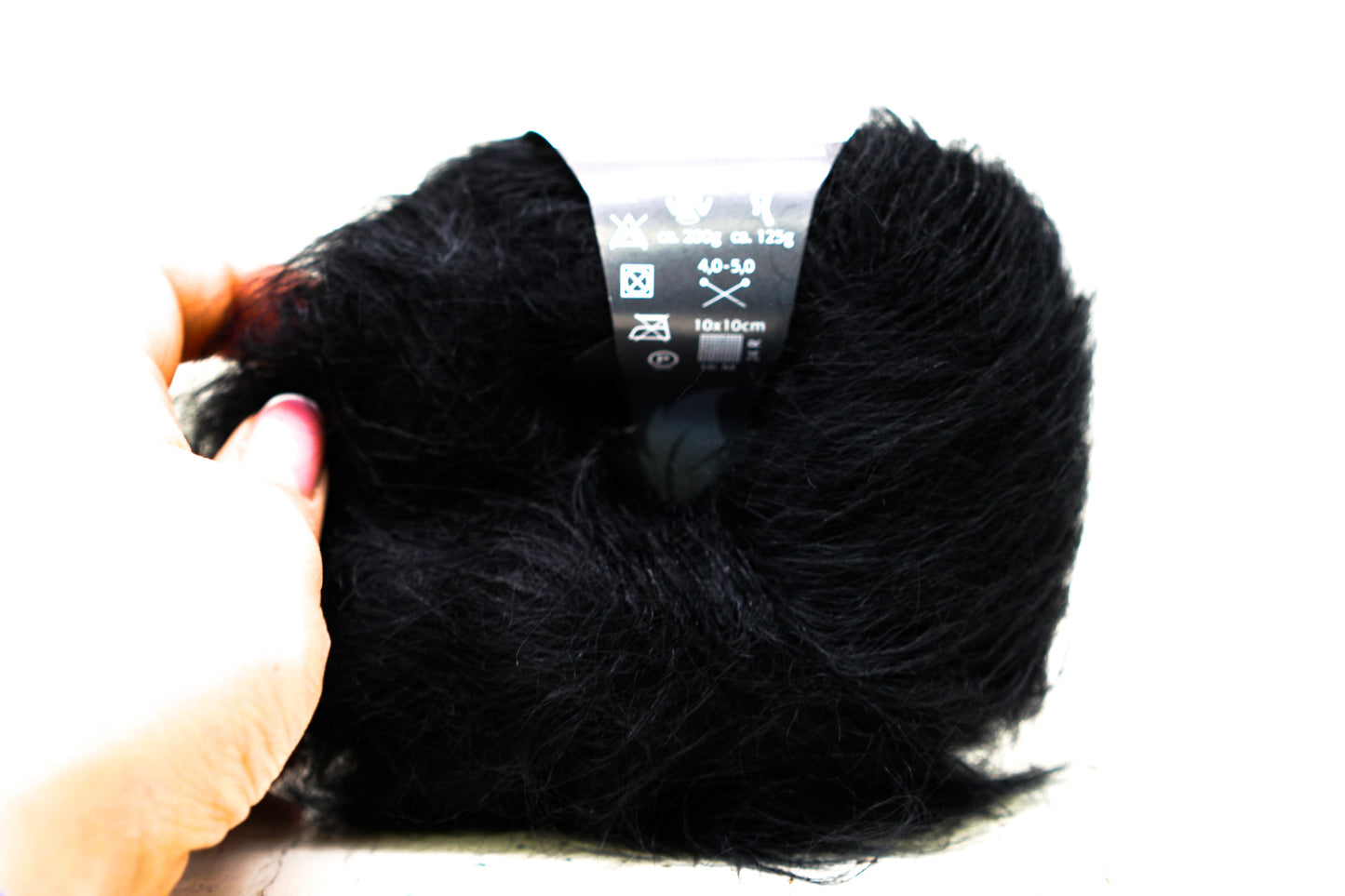 Black PRO LANA Kid Mohair PO blend yarn - 25g./0.875 oz