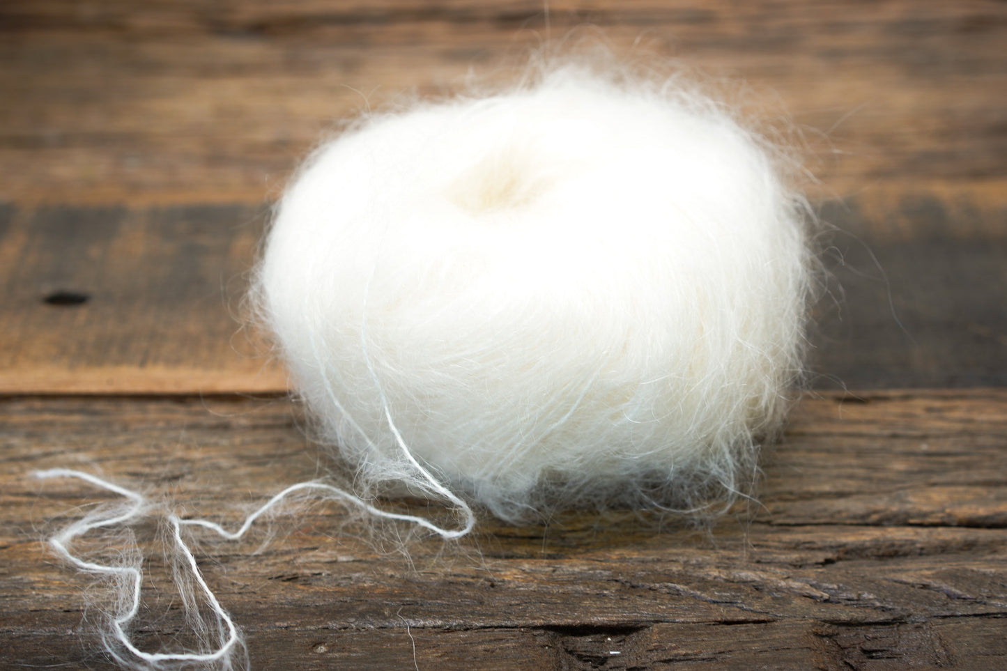 Milk white PRO LANA Kid Mohair PO blend yarn - 25g./0.875 oz