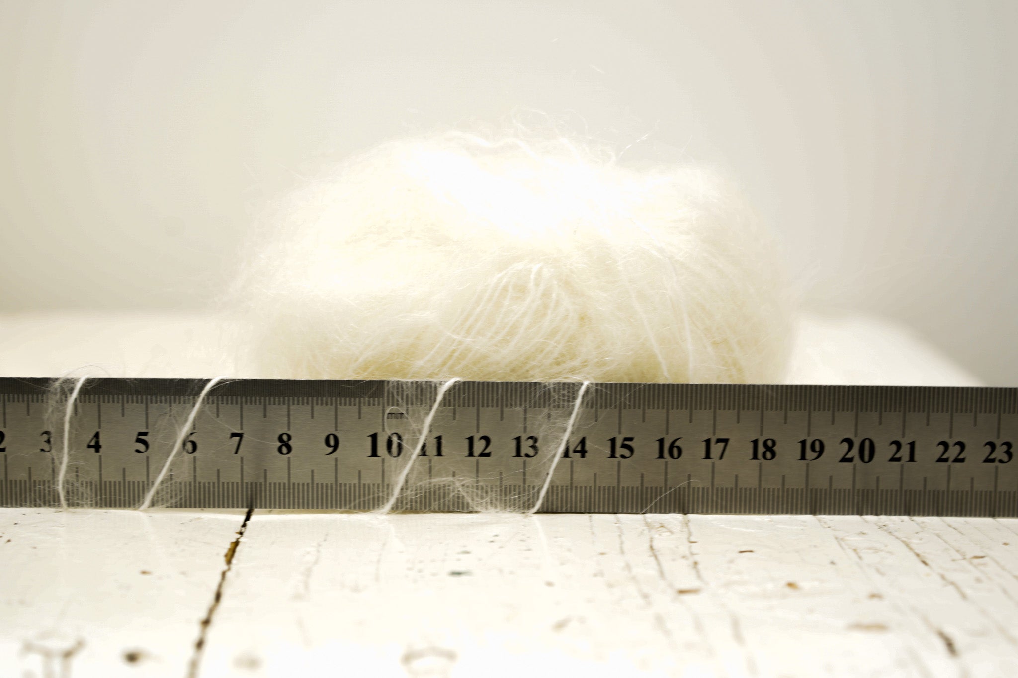 Milk white PRO LANA Kid Mohair PO blend yarn - 25g./0.875 oz