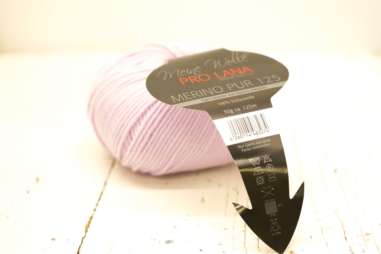 Lavender Rose color PRO LANA Merino Pur 125 wool yarn