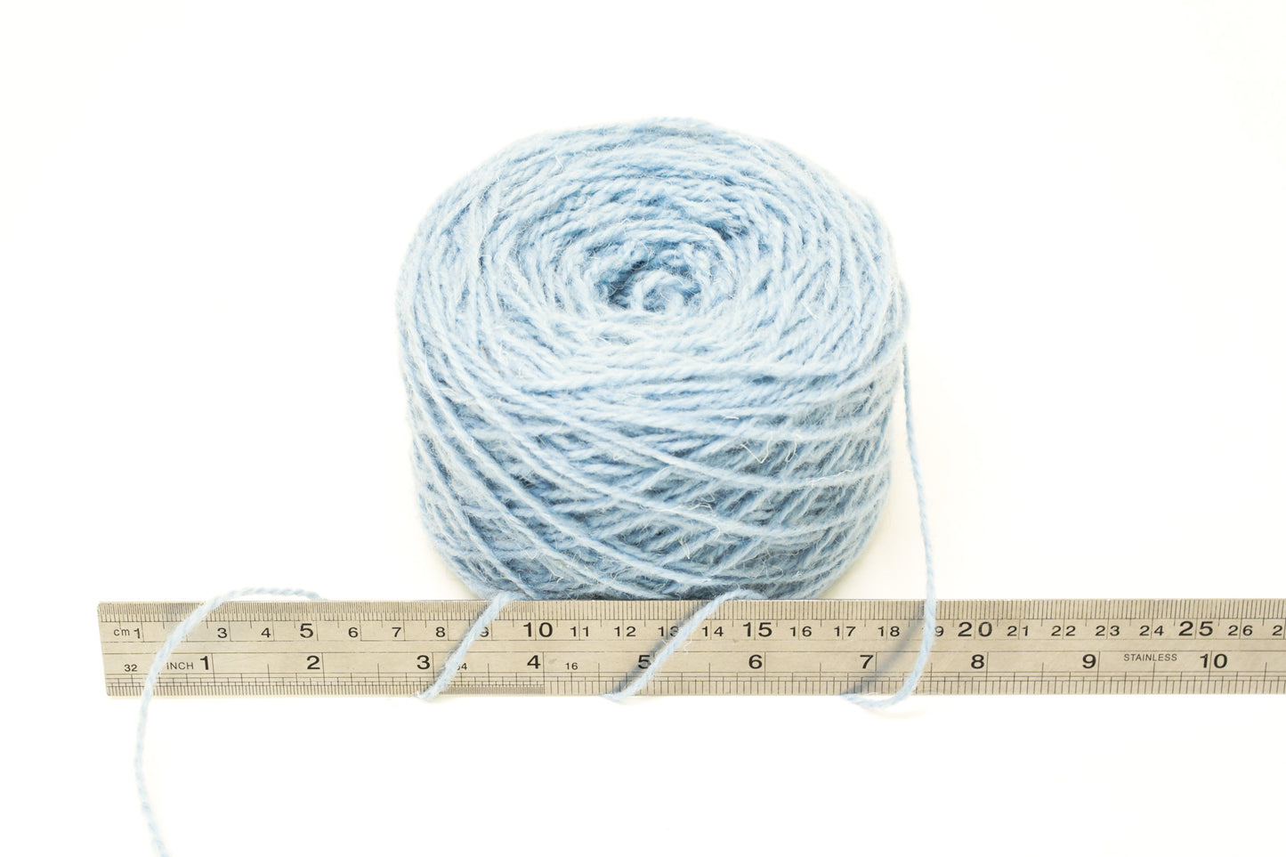 Baby blue rustic wool yarn 100g/3,5 oz.