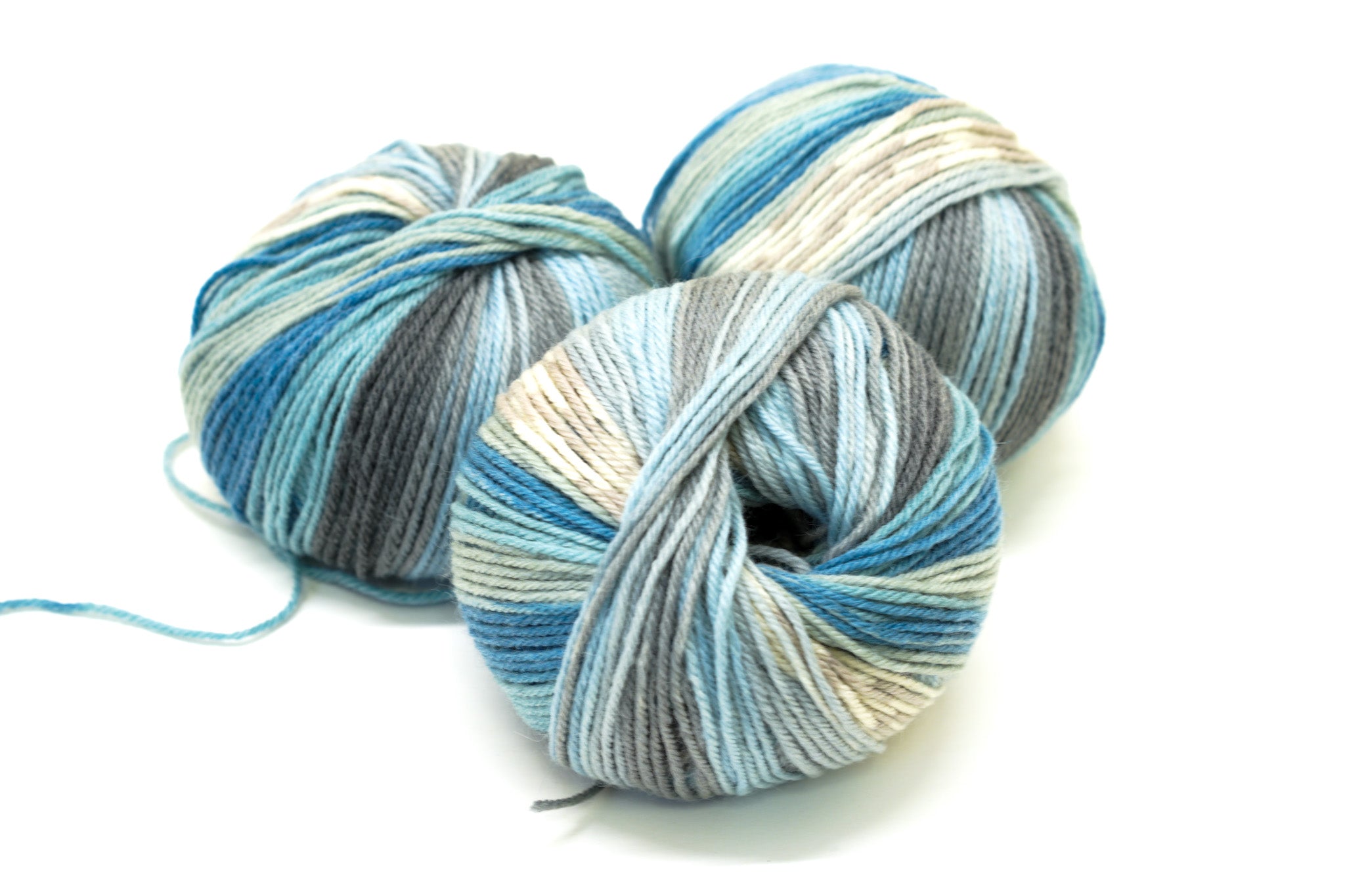 Blue-grey-brown Jacquard 80% wool blend 50g./125m - color 801