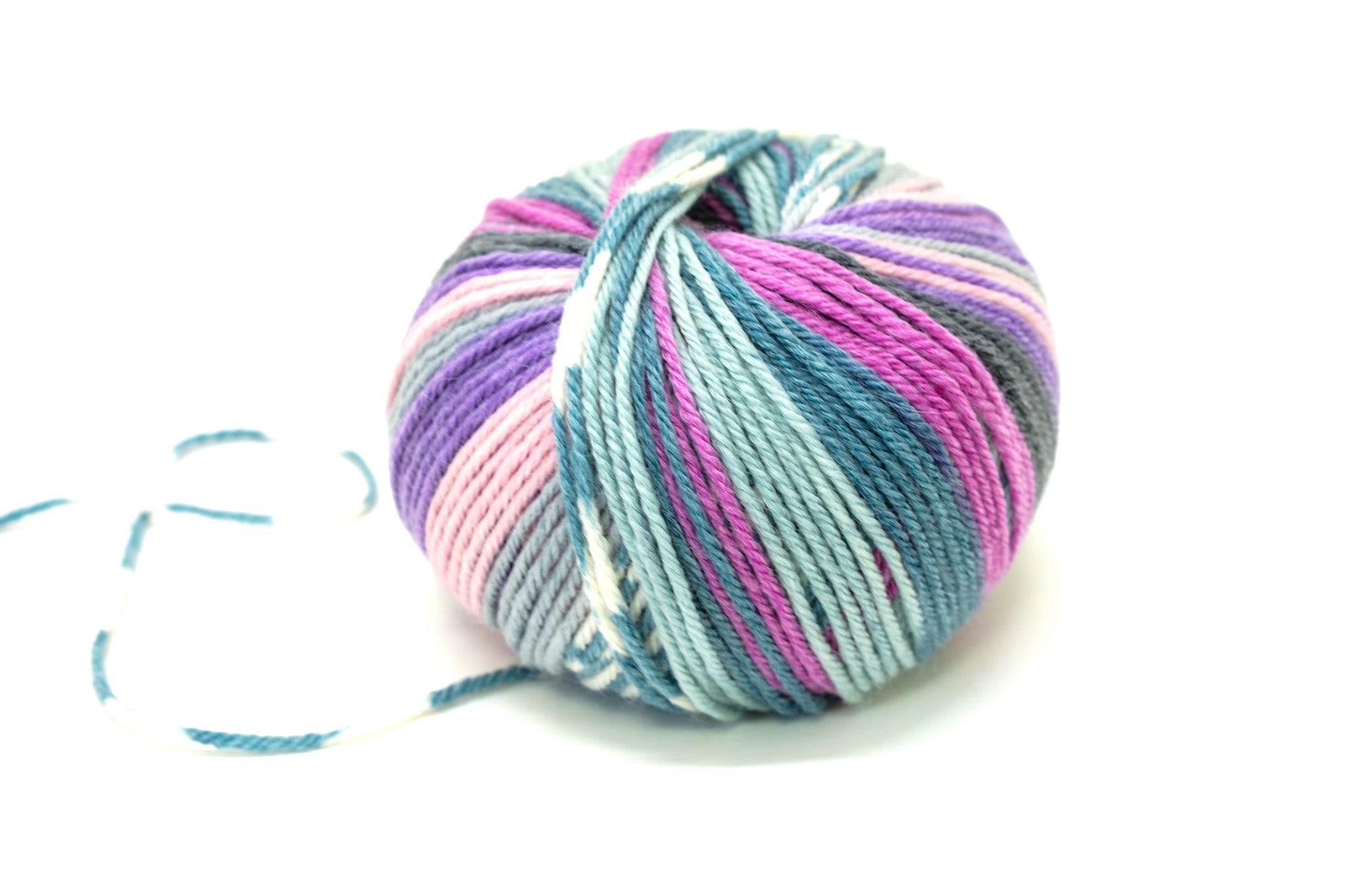 Multicolour lilac-grey Jacquard 80% wool blend 50g./125m - 807