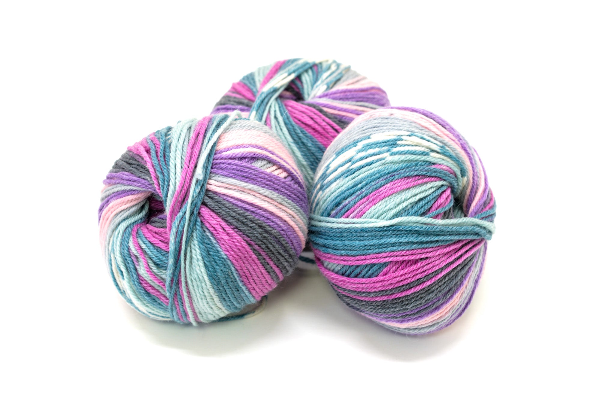 Multicolour lilac-grey Jacquard 80% wool blend 50g./125m - 807