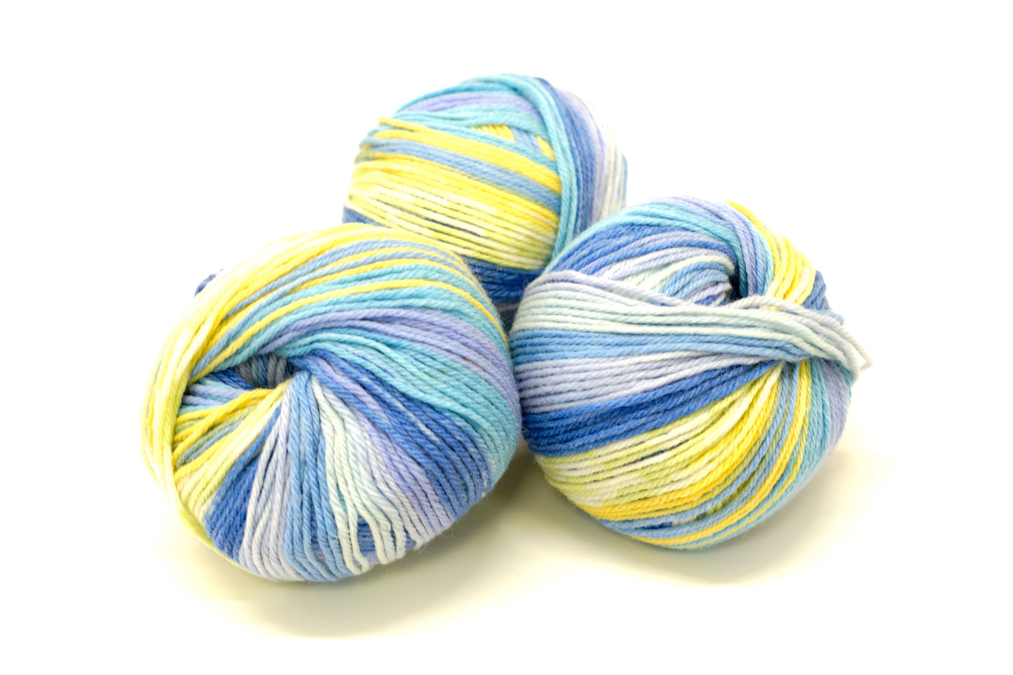 Blue-yellow-denim-green Jacquard 80% wool blend 50g./125m - color 805