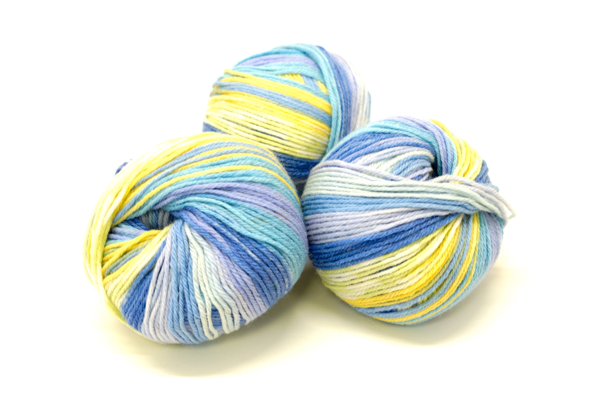 Blue-yellow-green Jacquard 80% wool blend 50g./125m - color 803