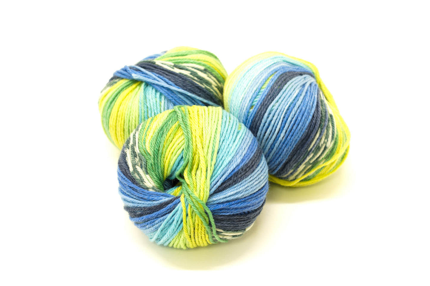 Blue-yellow-denim-green Jacquard 80% wool blend 50g./125m - color 805