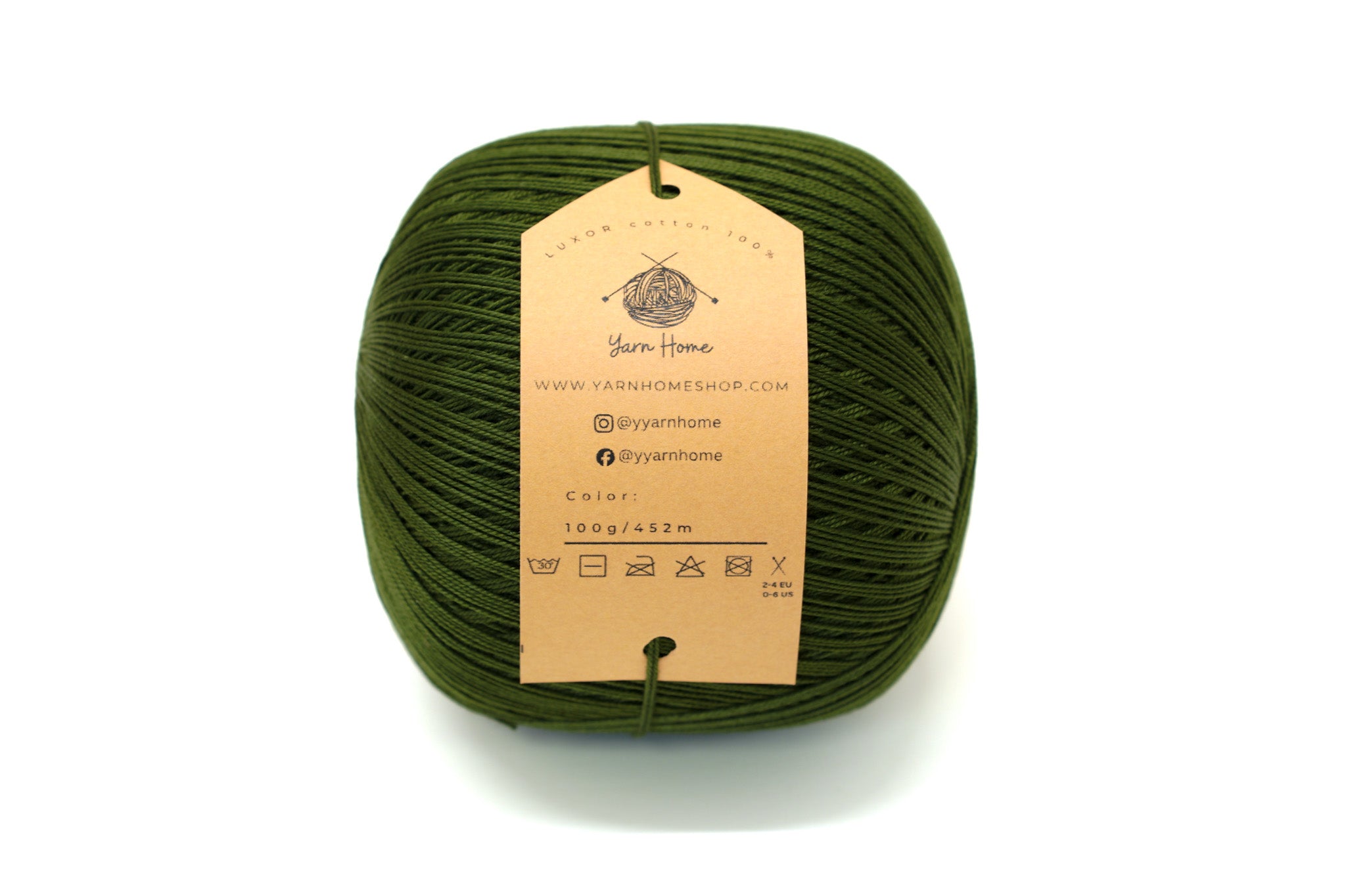 Forest deep green color mercerised cotton 100g/452m