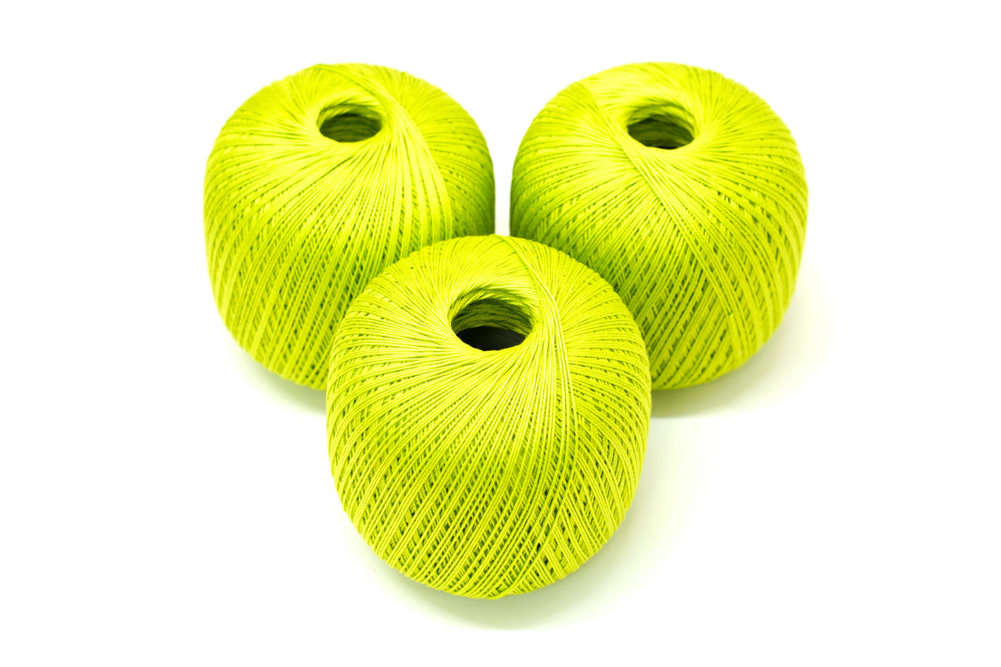 Neon green color mercerised cotton 100g/452m