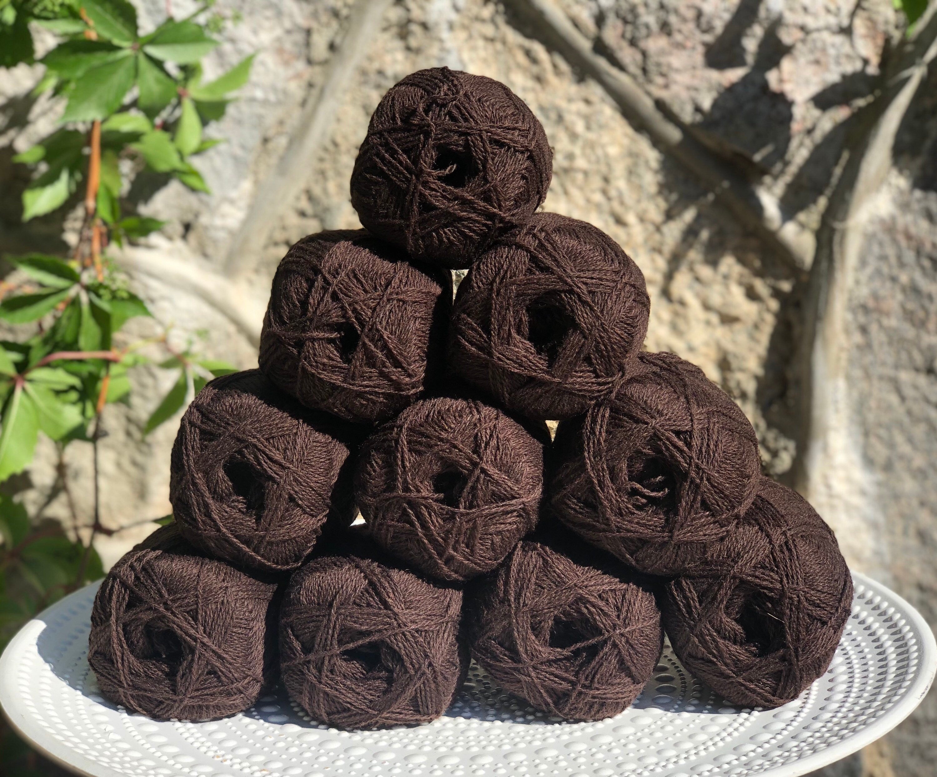 Dark brown New Zealand lace wool yarn | dark-brown-new-zealand-lace-wool-yarn