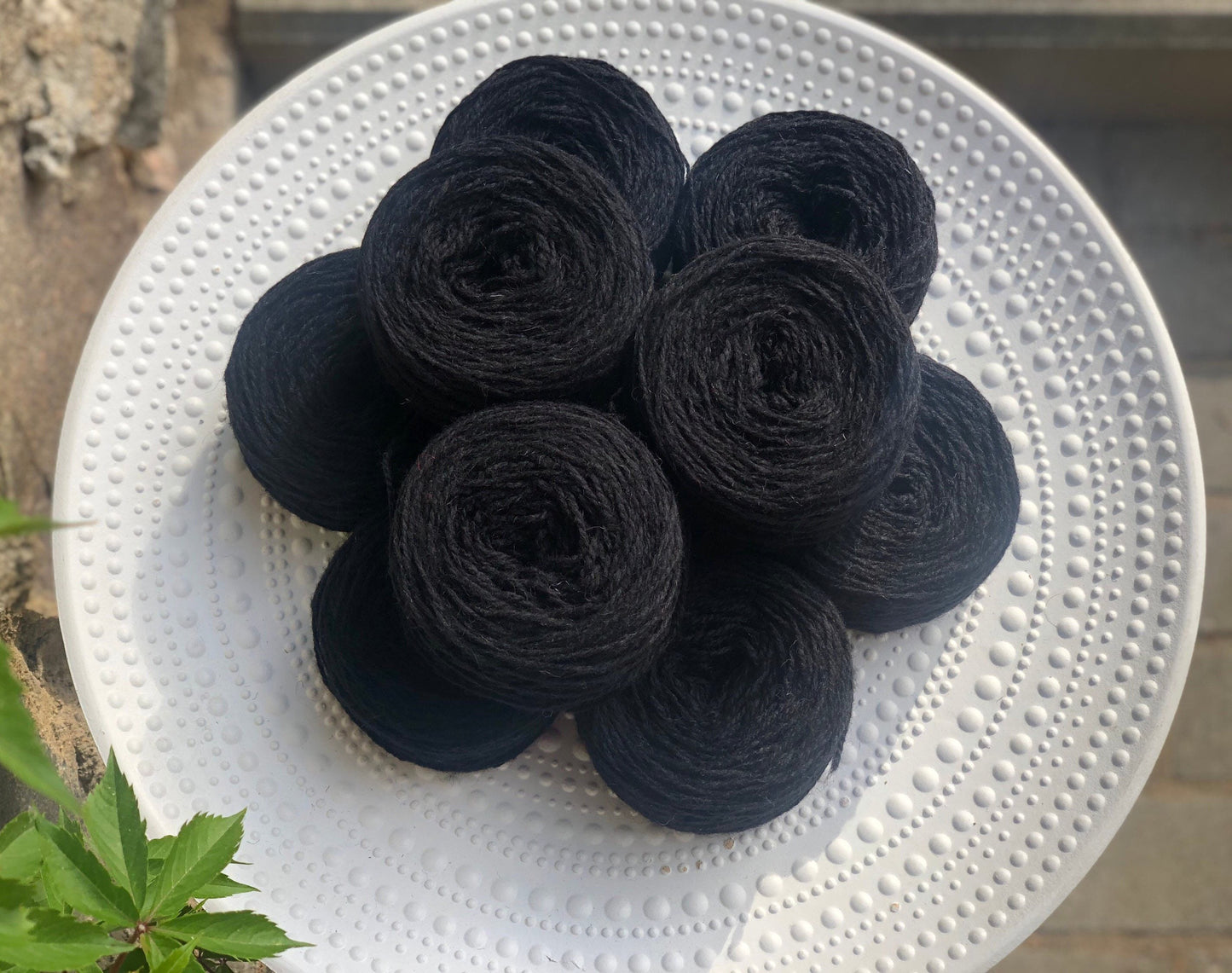 Black European rustic wool yarn - 100g/3.5oz. - for carpet, hand knitting, tufting, slippers crocheting, winter warm wool | black-european-rustic-wool-yarn-100g-3-5oz-for-carpet-hand-knitting-tufting-slippers-crocheting-winter-warm-wool