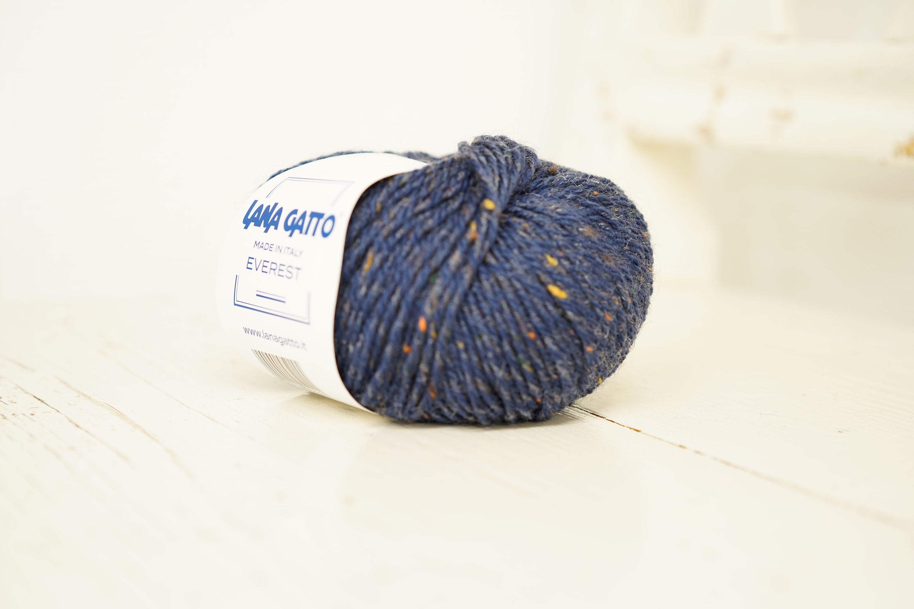 Lana Gatto Everest Blue tweed wool yarn | lana-gatto-everest-blue-tweed-wool-yarn