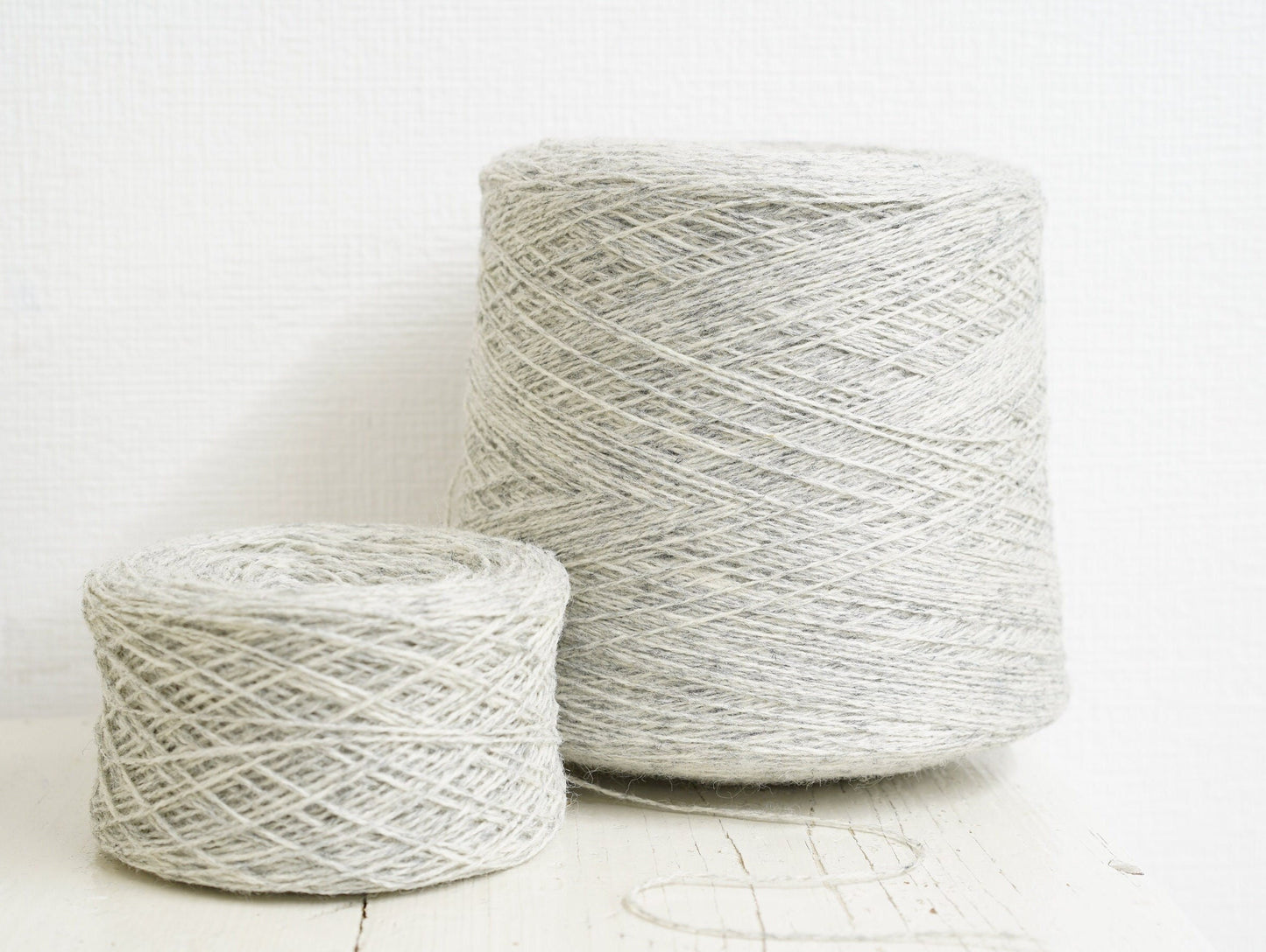 Light Grey fingering wool yarn in cone | light-grey-fingering-wool-yarn-in-cone