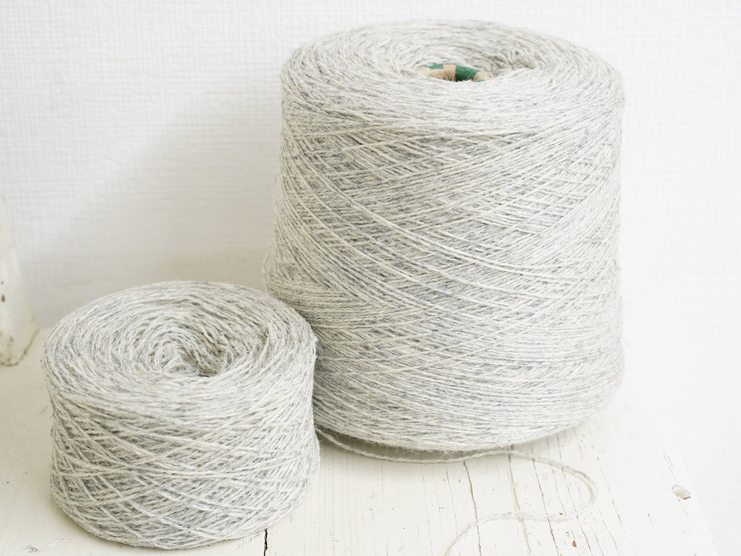 Light Grey fingering wool yarn in cone | light-grey-fingering-wool-yarn-in-cone